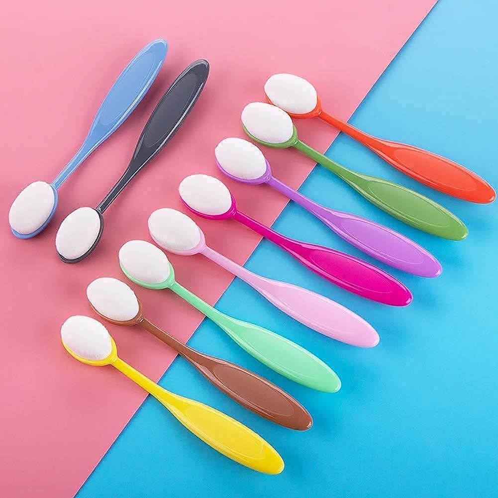 Ink Blending Brushes,Ink Blending Tool -10pcs brush head width 0.86 inch oval brush and 6 pcs brush head width 2.04 inch flat top mixed ink brush for Card Making - Image 4