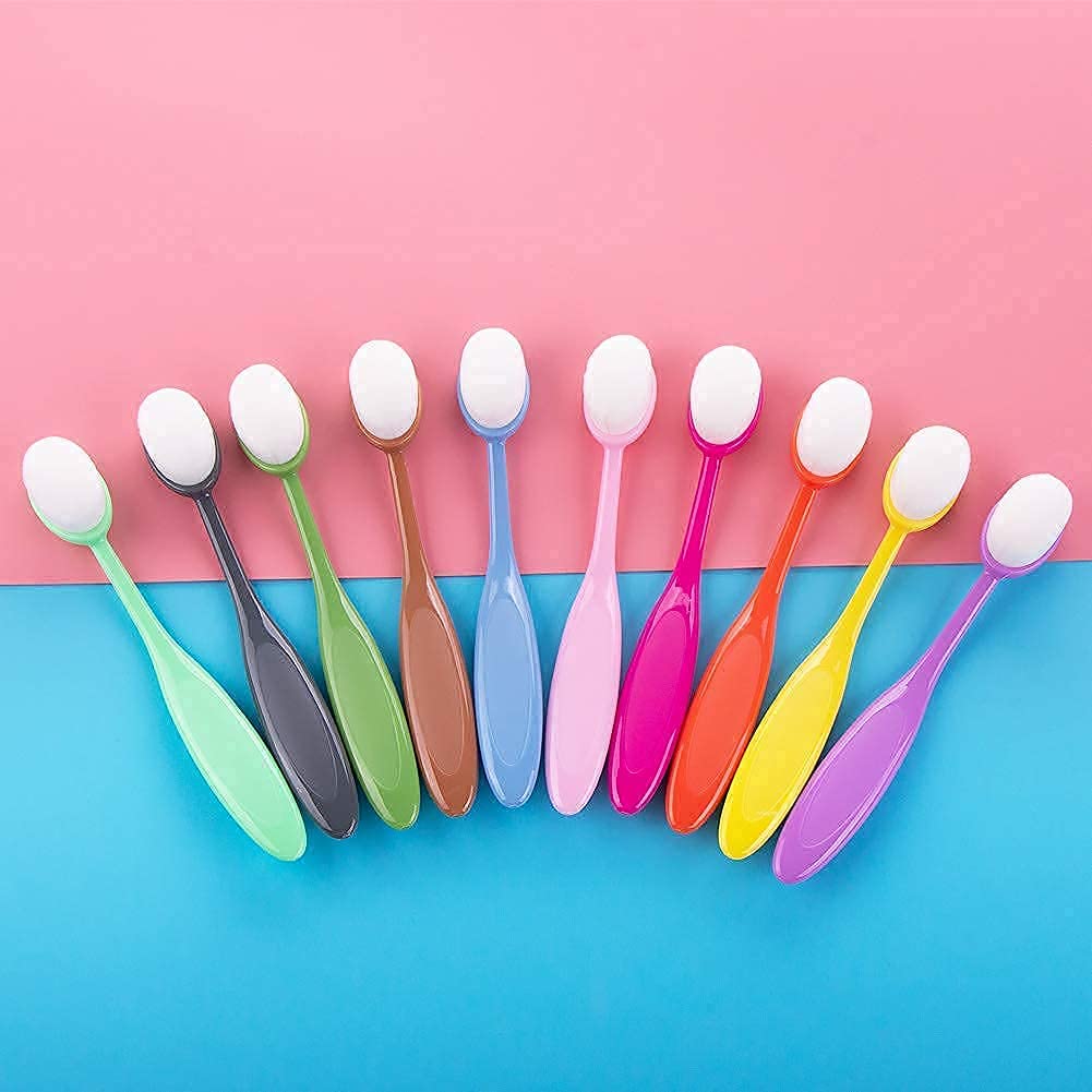 Ink Blending Brushes,Ink Blending Tool -10pcs brush head width 0.86 inch oval brush and 6 pcs brush head width 2.04 inch flat top mixed ink brush for Card Making - Image 5
