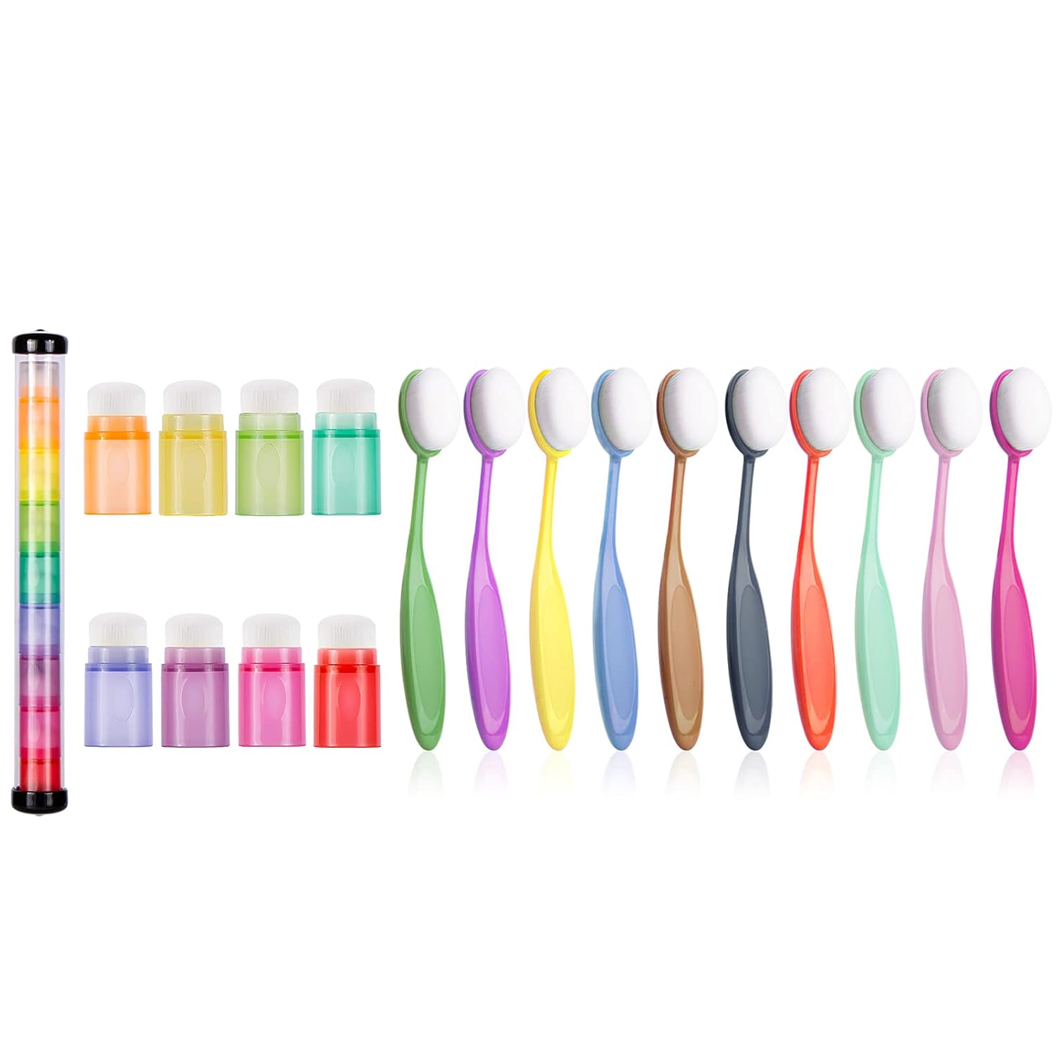 18 Pcs Color Coded Handle Ink Blending Brushes set tool blender for Crafts Card Making - Image 1