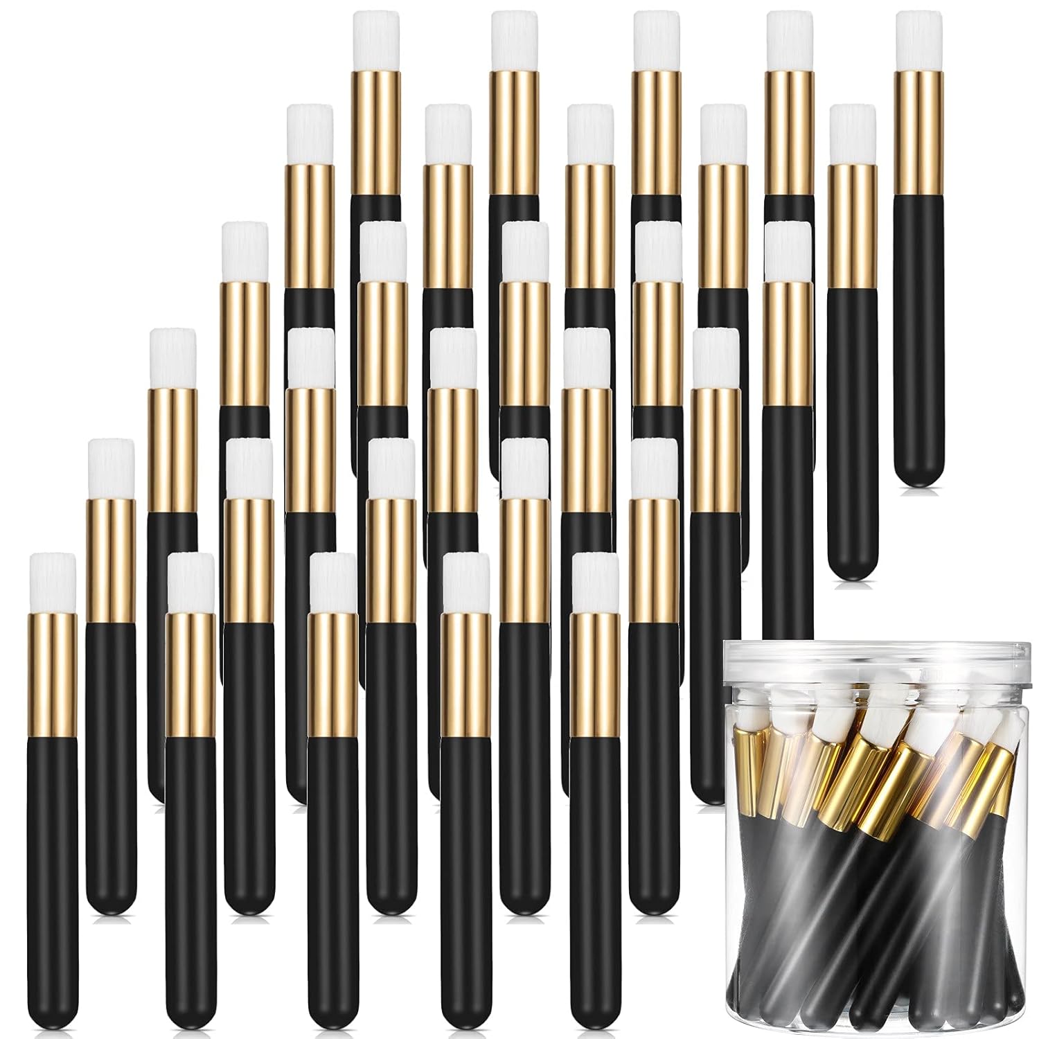 30 Pieces Lash Brushes for Cleaning Lash Shampoo Brushes for Eyelash with Container Blackhead Removing Nose Pore Deep Cleaning(4 Inch,Black) - Image 1