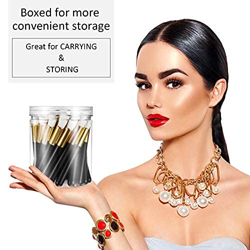 30 Pieces Lash Brushes for Cleaning Lash Shampoo Brushes for Eyelash with Container Blackhead Removing Nose Pore Deep Cleaning(4 Inch,Black) - Image 2