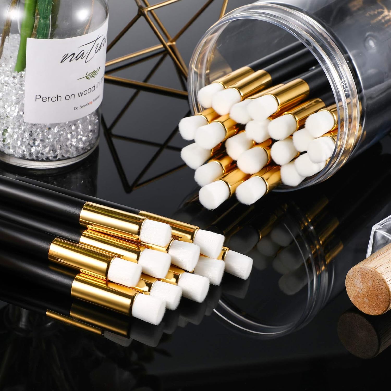30 Pieces Lash Brushes for Cleaning Lash Shampoo Brushes for Eyelash with Container Blackhead Removing Nose Pore Deep Cleaning(4 Inch,Black) - Image 6