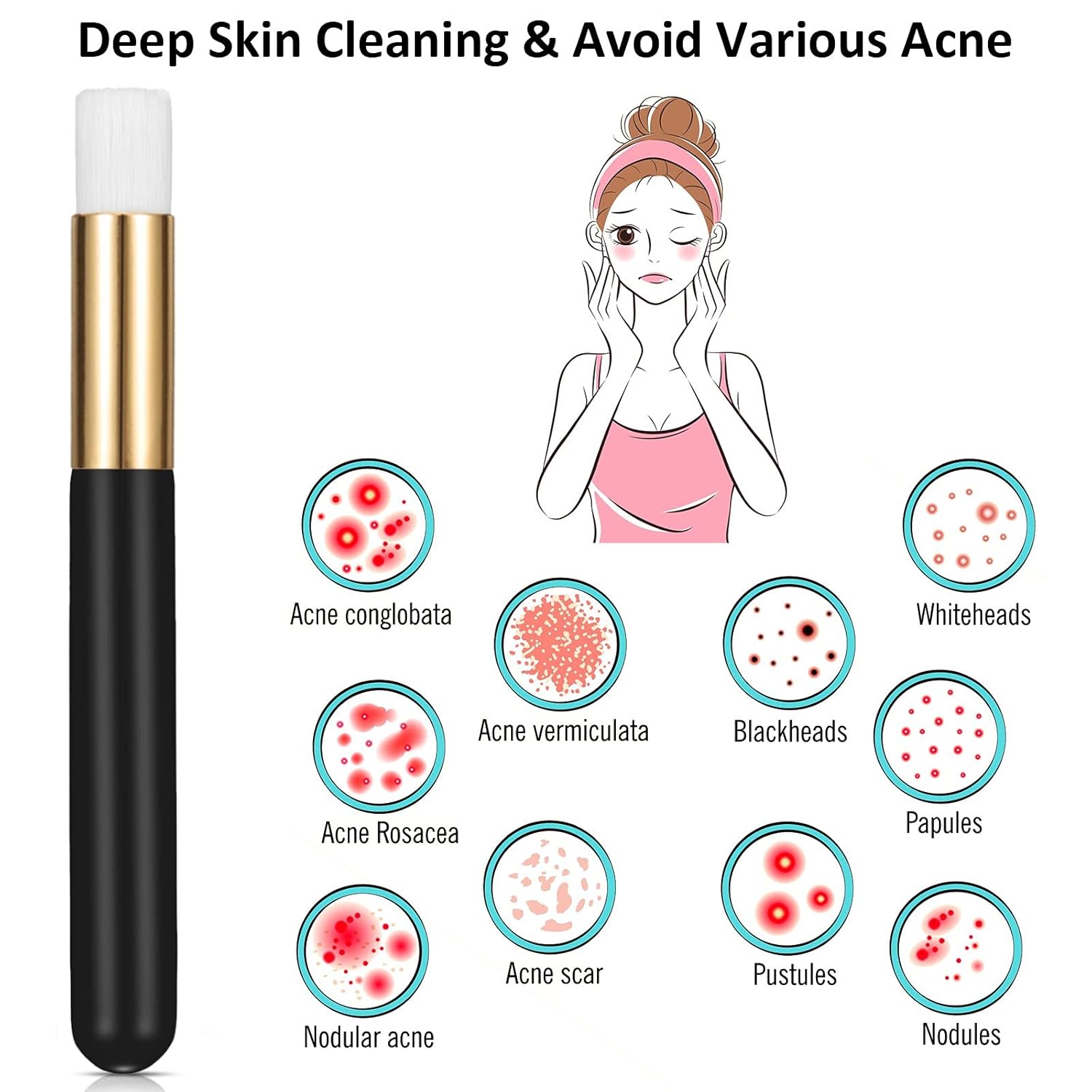 30 Pieces Lash Brushes for Cleaning Lash Shampoo Brushes for Eyelash with Container Blackhead Removing Nose Pore Deep Cleaning(4 Inch,Black) - Image 7
