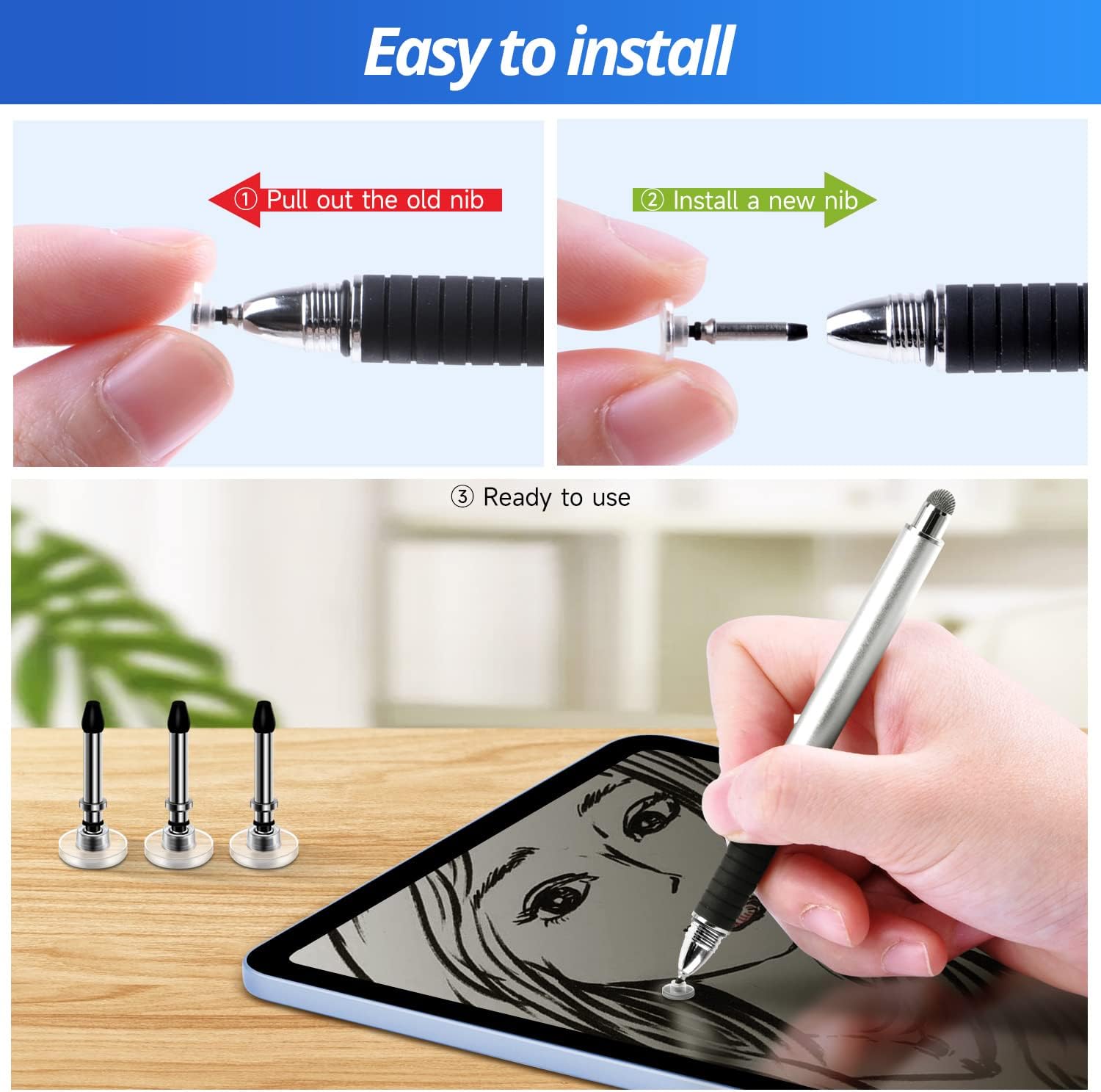 10pcs mesh Tips 12pcs disc Tips for Capacitive Touch Screen Stylus - Image 5