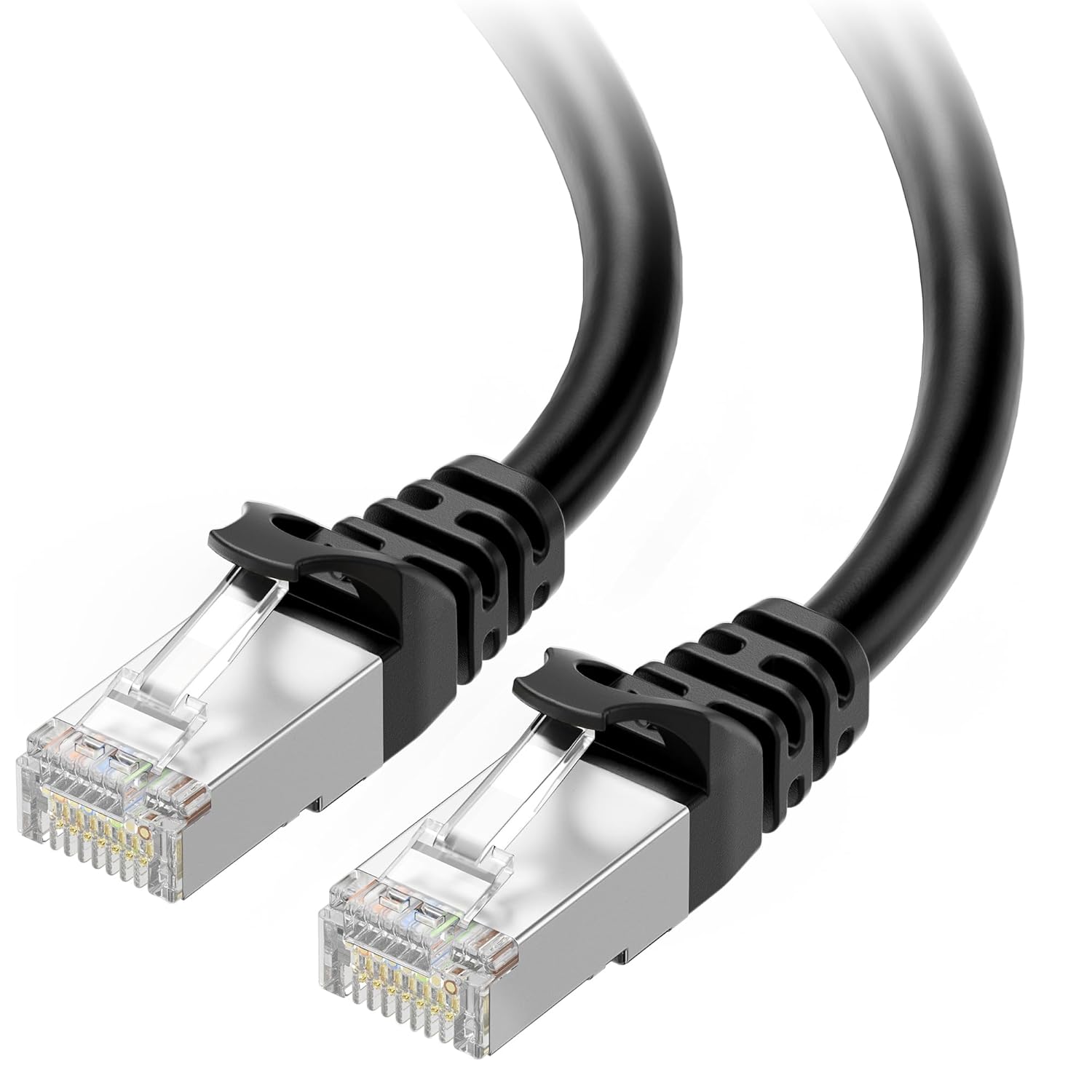 10Gbps Snagless Shielded Cat 6A Ethernet Cable - 50ft, Cat 6A Cable, Cat6A Cord, Ethernet Cord, Black - Image 1