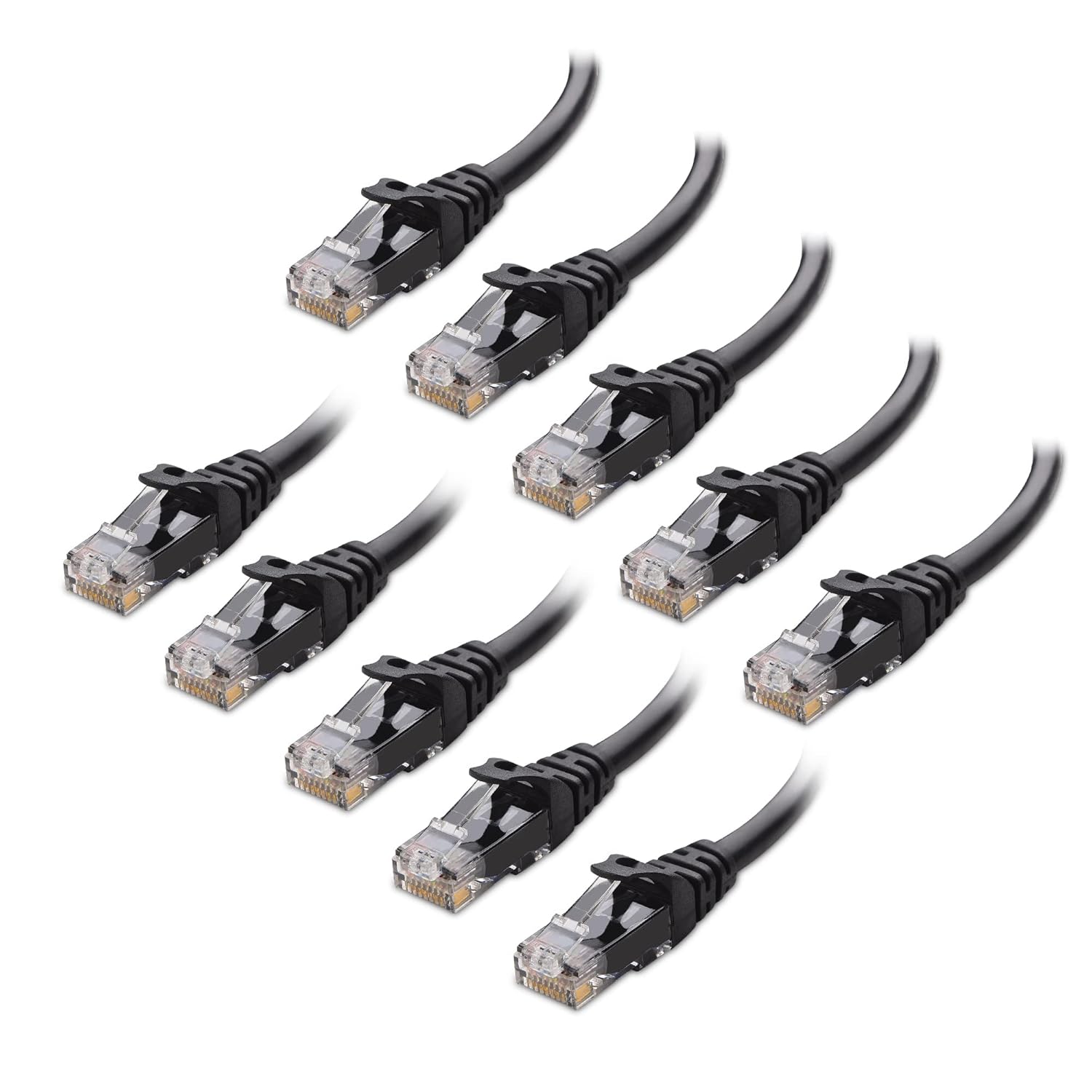 10Gbps 10-Pack Snagless Cat 6 Ethernet Cable - 10ft, Cat 6 Cable, Cat6 Cord, Ethernet Cord, Black - Image 1