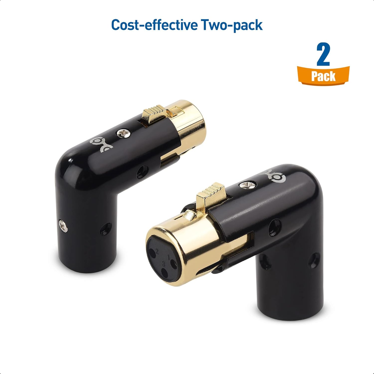 2-Pack Adjustable Male to Female Right Angle XLR Adapter in Black (XLR 90 Degree) & 120 Ohm 3-PinXLR Terminator/DMX Terminator - Optimal Signal Integrity for Lighting and Audio System - Image 6