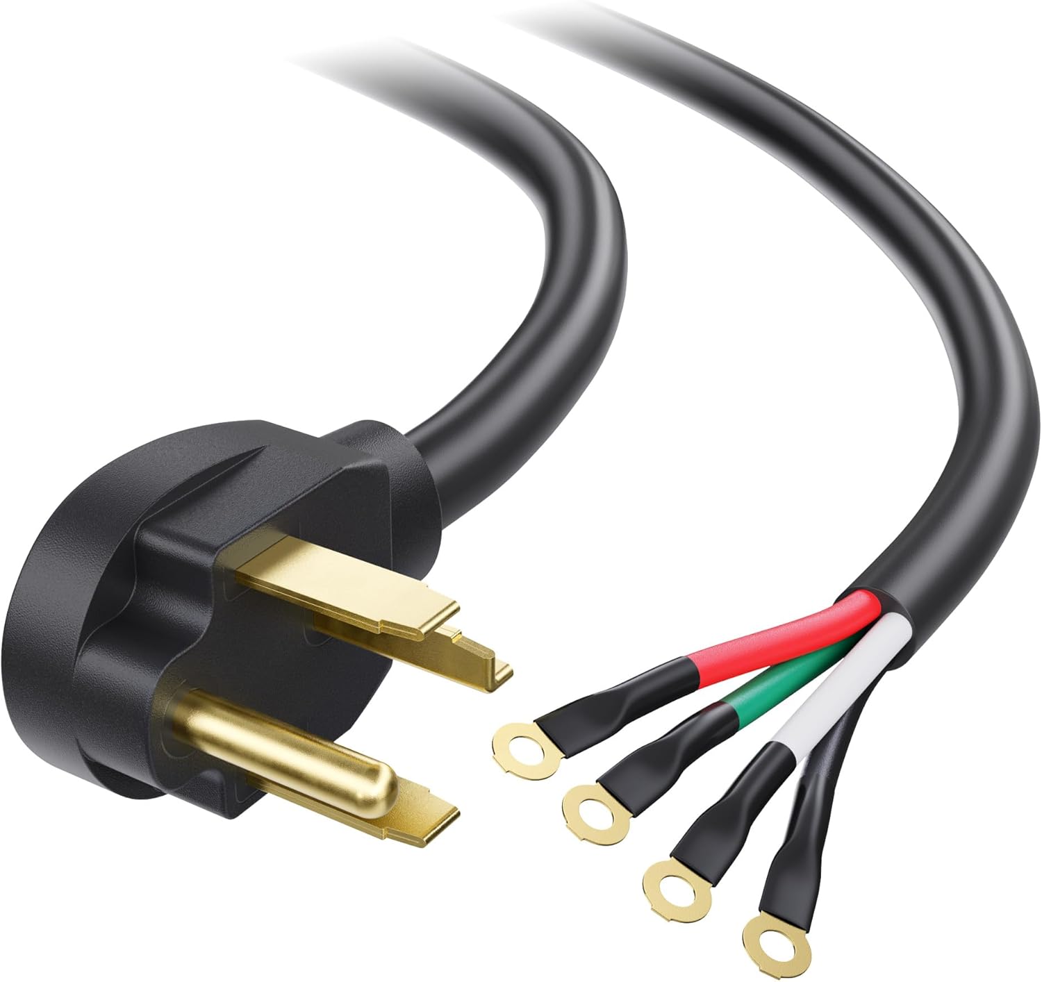 4 Prong Dryer Cord - 10ft, Supports 30A/250V/7500W, 10AWG, NEMA 14-30P to 4 Wire, Dryer Power Cord - Image 1