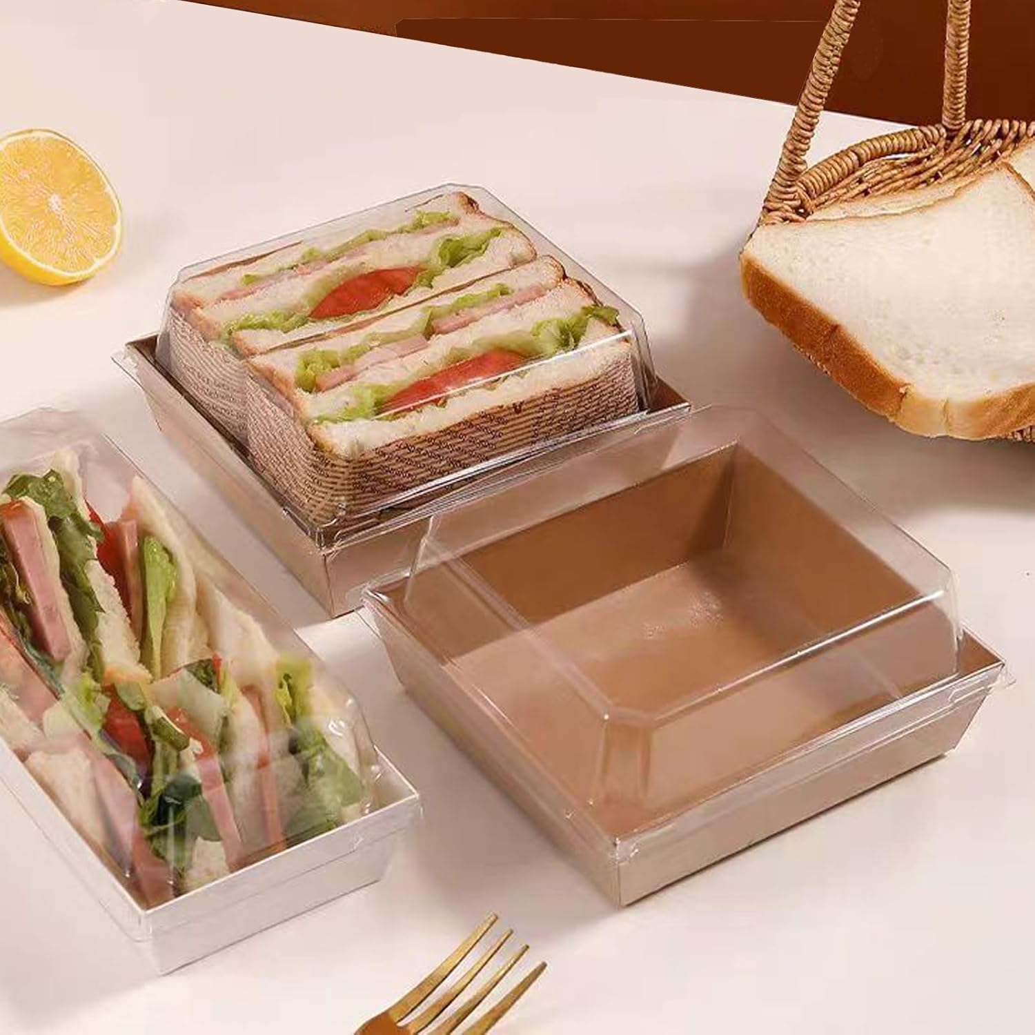 100Pack 4x4x2.5 Inches Charcuterie Boxes with Clear Lids - Bakery, Chocolate Covered Strawberries, Cupcake, Pie, Treat, Macaron Boxes for Christmas, Valentine's - Image 7