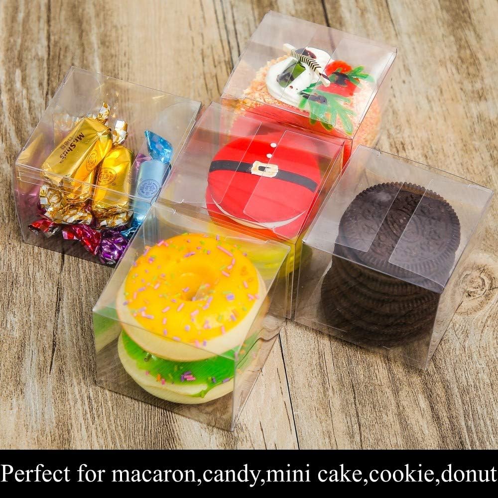 100Pack 3x3x3 Inch Clear Boxes for Hot Chocolate Bomb, Small Gifts, Bakery, Strawberries, Cupcake, Charcuterie, Christmas Party Favors - Image 6