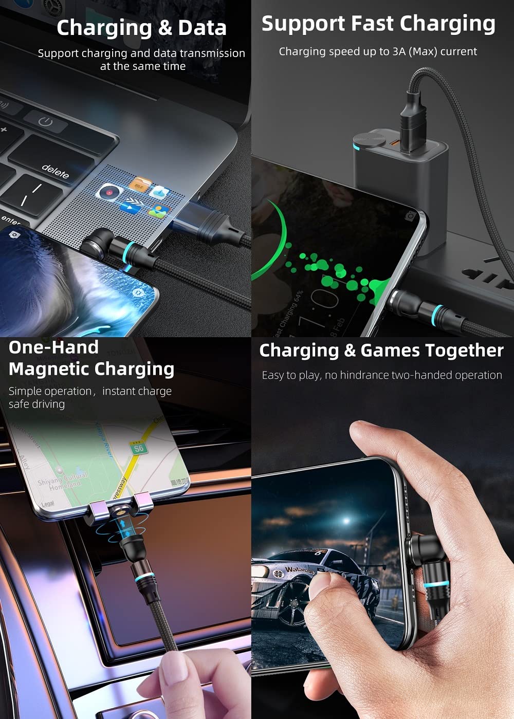 Magnetic Charging Tips 5pin Series,Type-c Tips 9Pack,Magnetic Type-C Tips,Just Charger Tips Without Magnetic Data Cable(Just 5pin USB-C Tips,9Pack) - Image 4