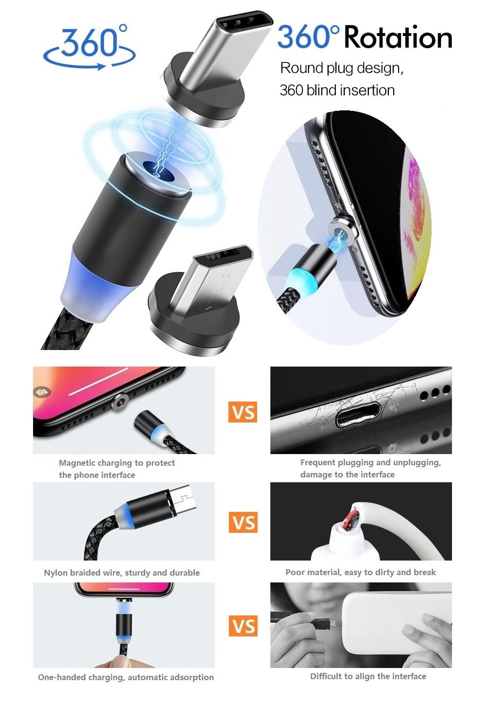 Magnetic Charging Tip Series,Type-c Tips 20pack,Just Magnetic Type-C Tips,Just USB-C Tip Without Cable&Non-Data - Image 4