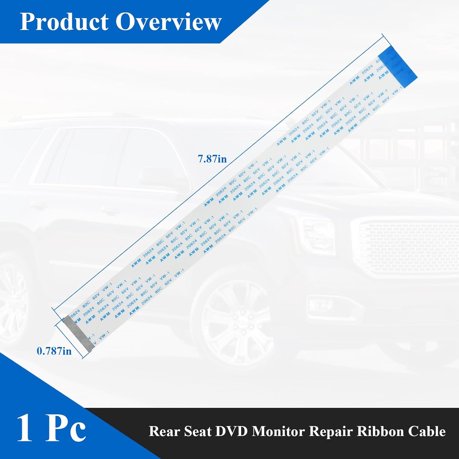 1 Pc Rear Seat Entertainment RSE DVD Monitor Repair Ribbon Cable, Compatible with Chevy Chevrolet Tahoe Suburban XL LS LT LTZ, Used to Fix The Video Entertainment System - Image 2