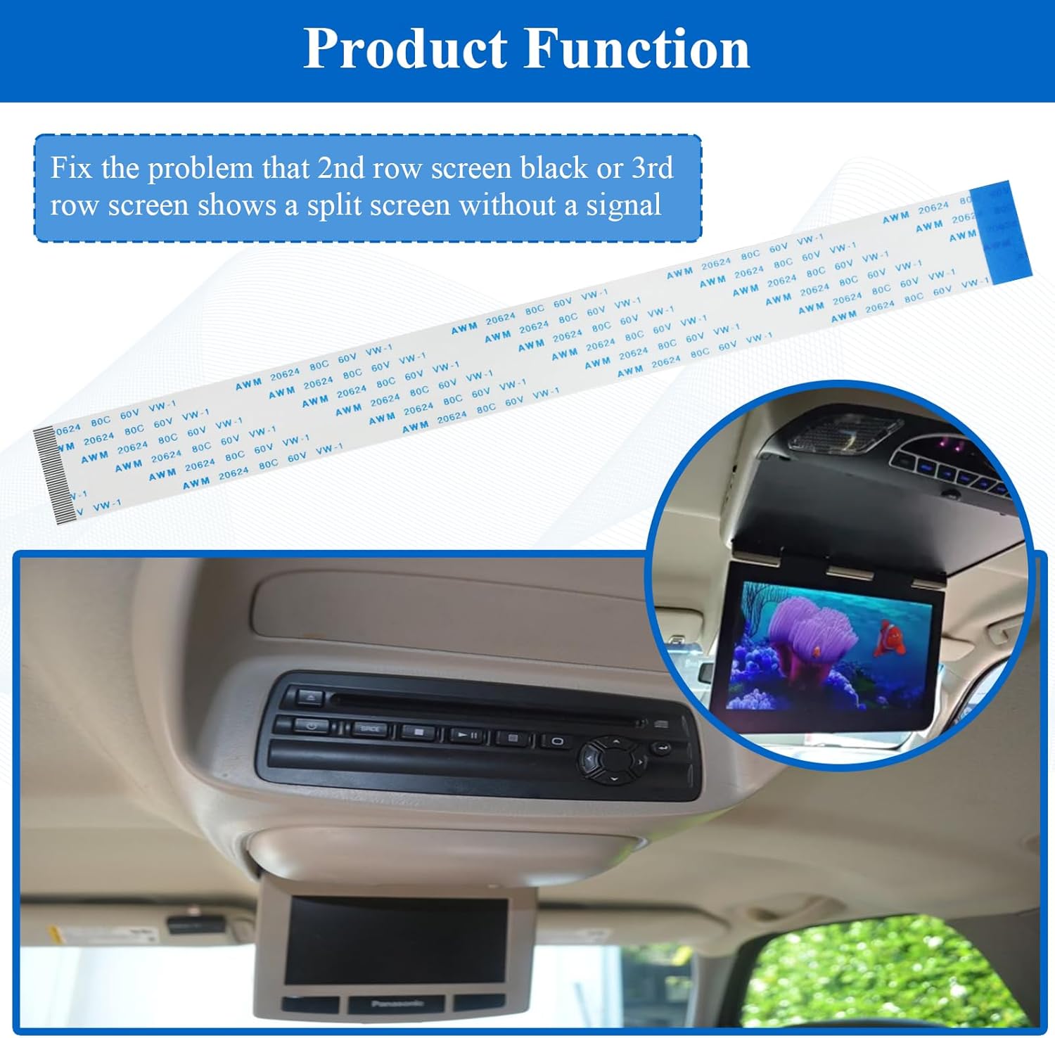 1 Pc Rear Seat Entertainment RSE DVD Monitor Repair Ribbon Cable, Compatible with Chevy Chevrolet Tahoe Suburban XL LS LT LTZ, Used to Fix The Video Entertainment System - Image 4