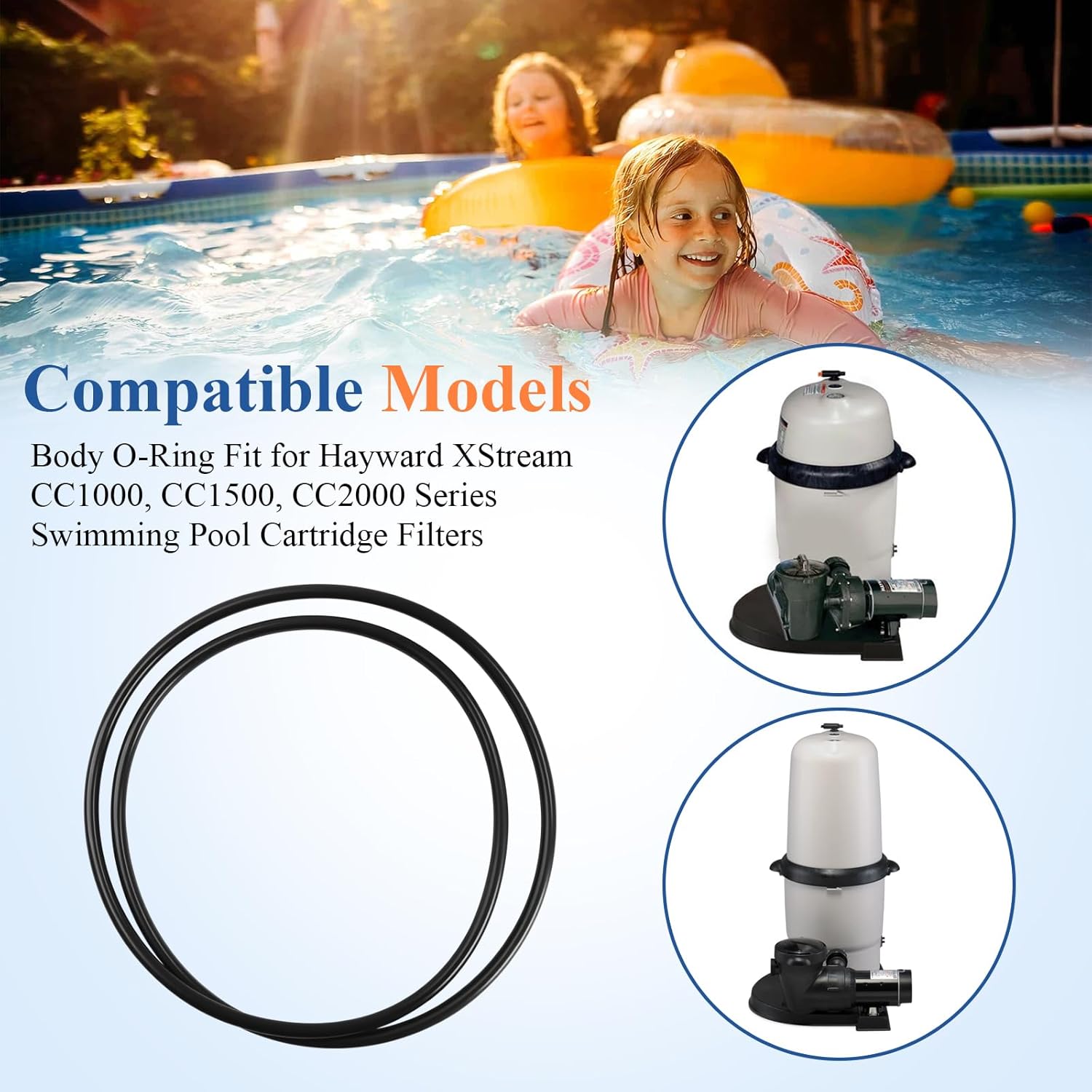 4 Pc CCX1000G Filter Tank Body O-Ring, Compatible with Hayward XStream CC1000, CC1500, CC2000 Series Swimming Pool Cartridge Filters, for Tank Filters Gasket, Pool Pump Filter Ring - Image 3