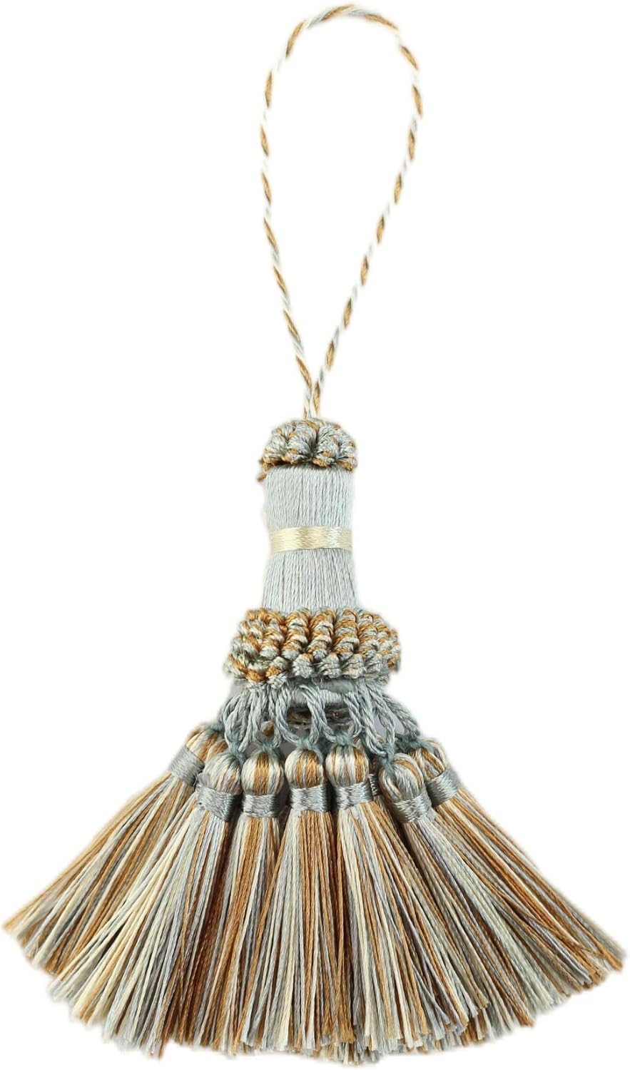 Elegant Polyester Tassel Handmade Colorful Craft Tassels Charms for Key Chain Straps DIY Accessories (Blue, 4 Pack) - Image 2