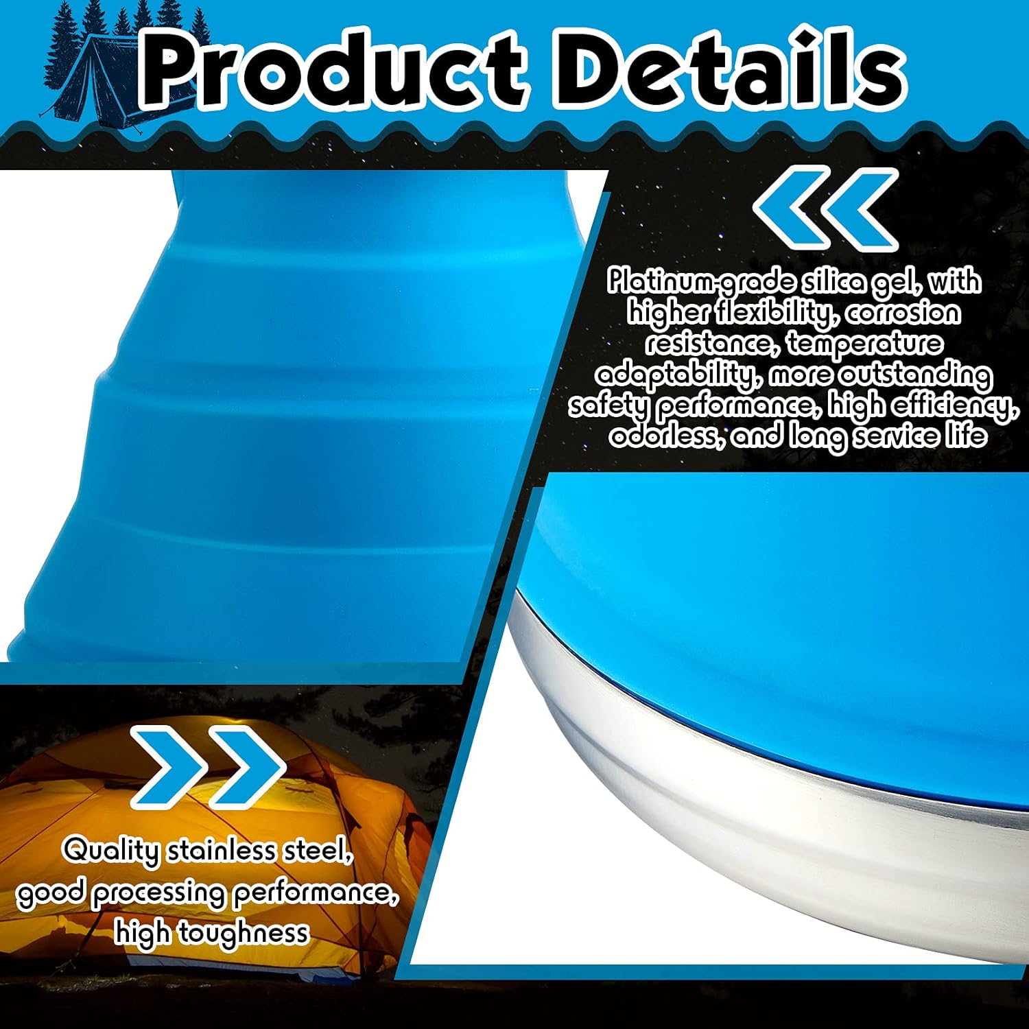 1.5l Portable Collapsible Kettle Camping Pot Collapsible Tea Kettle for Hiking Travel and Outdoors - Image 3