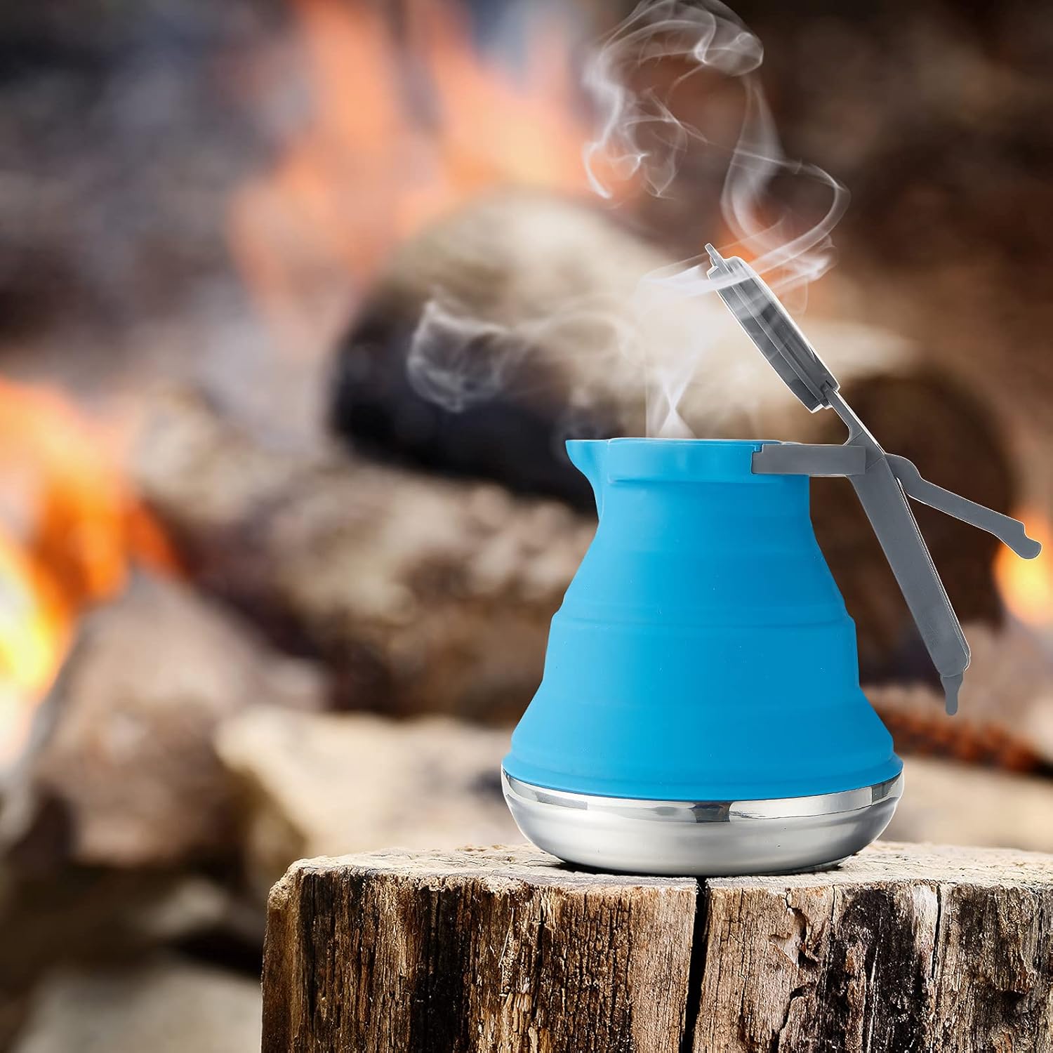 1.5l Portable Collapsible Kettle Camping Pot Collapsible Tea Kettle for Hiking Travel and Outdoors - Image 5