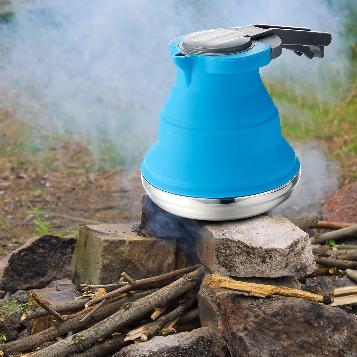 1.5l Portable Collapsible Kettle Camping Pot Collapsible Tea Kettle for Hiking Travel and Outdoors - Image 6