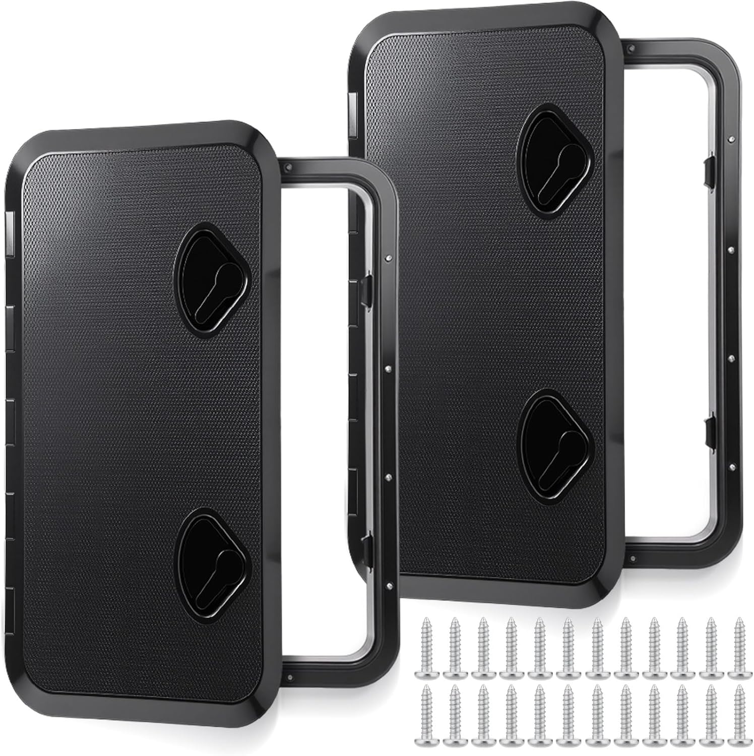 2 Pcs Marine Boat Deck Hatch Boat Access Hatch & Lid, 180 Hinge Strong Recessed Handle for Marine Yacht Rv Truck Vent Accessories, Easy to Install - Image 1