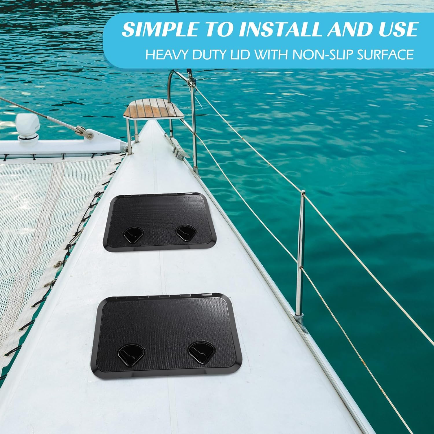 2 Pcs Marine Boat Deck Hatch Boat Access Hatch & Lid, 180 Hinge Strong Recessed Handle for Marine Yacht Rv Truck Vent Accessories, Easy to Install - Image 5