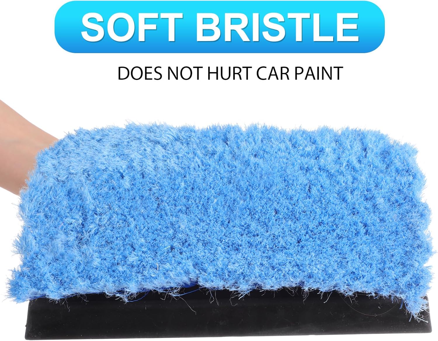 2 Pcs 10 Inch Solar Panel Soft Brush Cleaner Head, Bristles Scrub Brush with Rubber Protective Pads Prevent Scratches, for Solar Panels, Cars, RV, Trucks, Boats, Facades of Houses(Blue) - Image 4