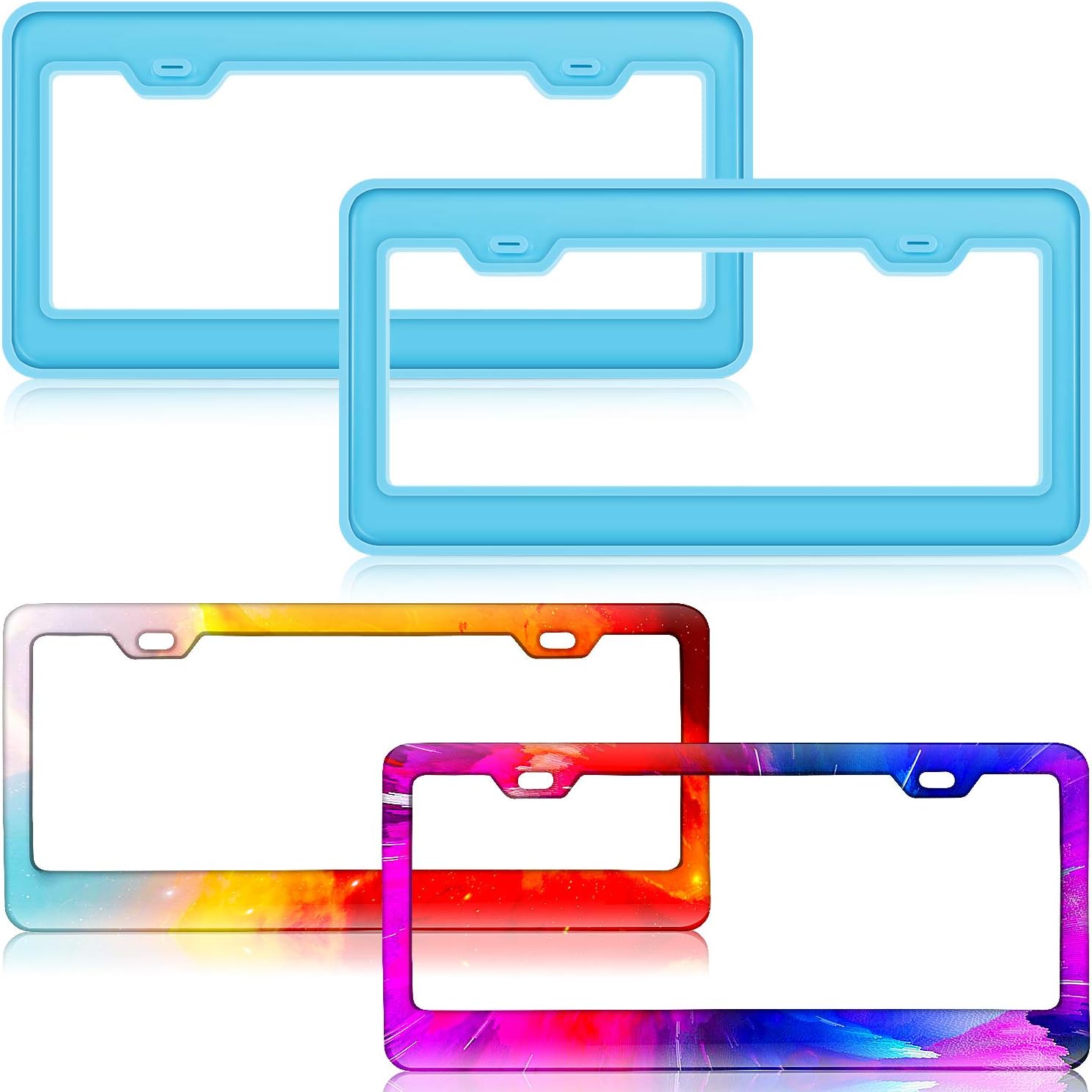 2 Pieces License Plate Frame Silicone Moulds Car Plate Resin Epoxy License Cover Mould for DIY Casting Handmade Crafts Making Supplies - Image 1