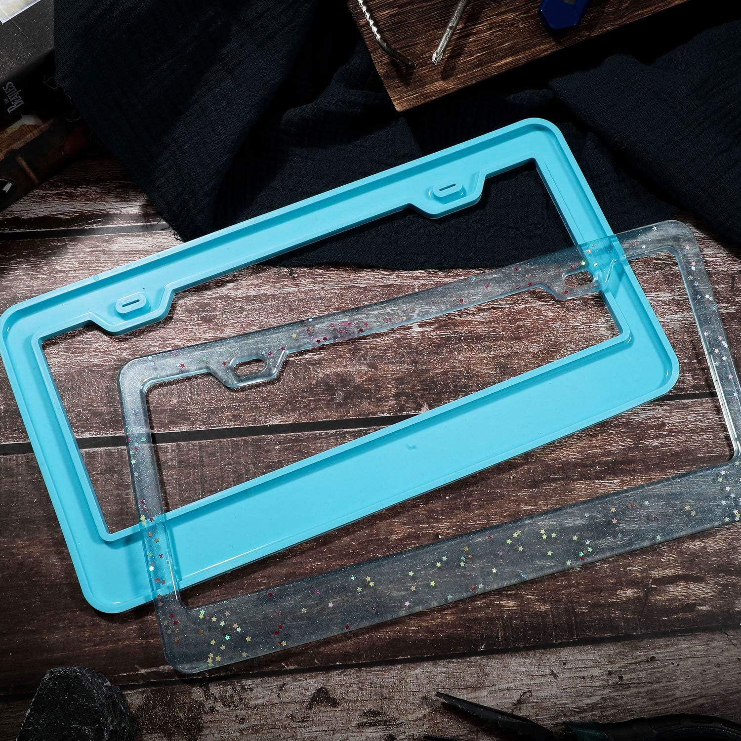 2 Pieces License Plate Frame Silicone Moulds Car Plate Resin Epoxy License Cover Mould for DIY Casting Handmade Crafts Making Supplies - Image 7