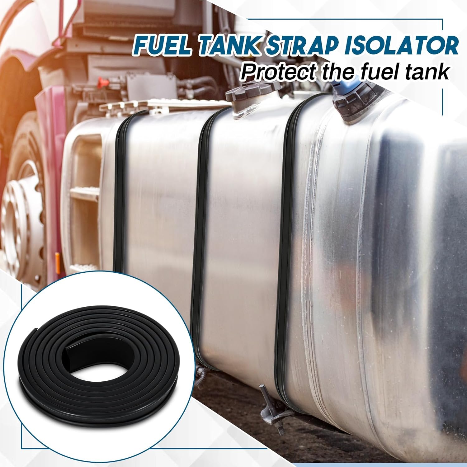 2 Inch Fuel Tank Strap Isolator 6 Feet Length Gas Tank Seal Strap Insulator Rubber for Most Semi Trucks - Image 4