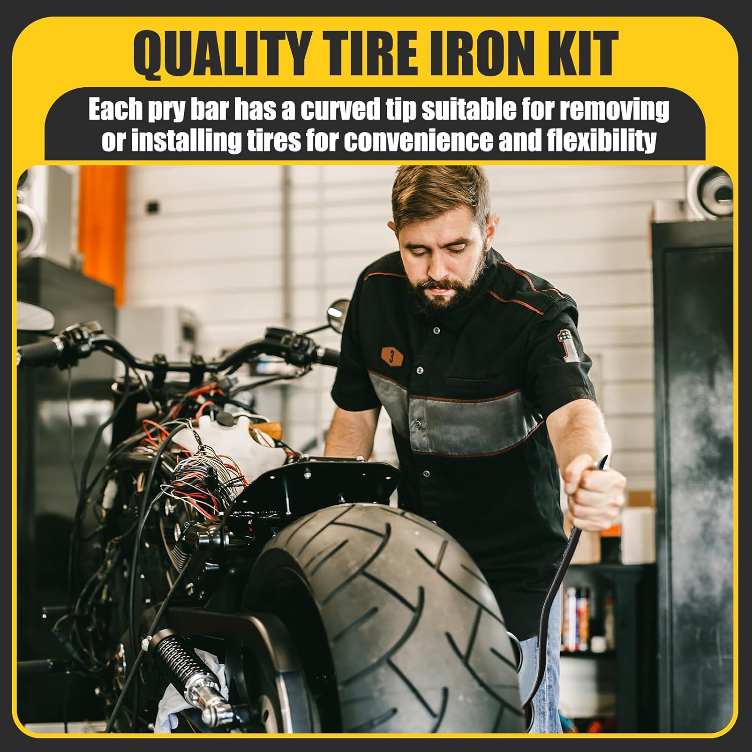 3 Pcs Tire Iron Kit Include 2 Pcs 10