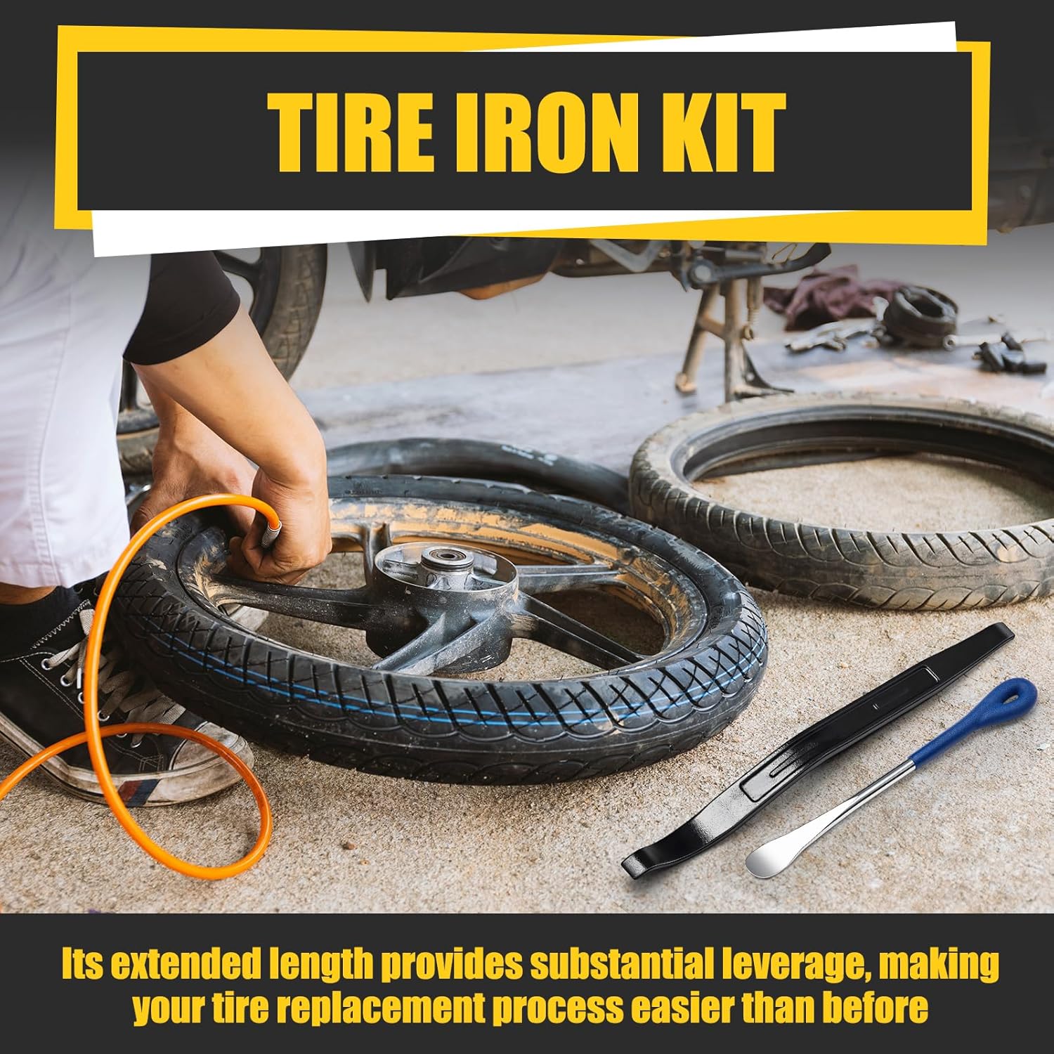 3 Pcs Tire Iron Kit Include 2 Pcs 10