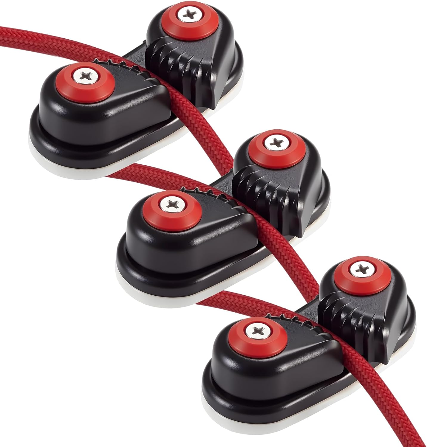 3 Pcs Kayak Cam Cleats Rope Cam Rope Cleat Lock Aluminum Cams Cleats Fast Entry Boat Dock Cleat for Line Sizes Upto 5/8-inch for Sailing Sailboat Kayak Boat Canoe Dinghy - Image 1