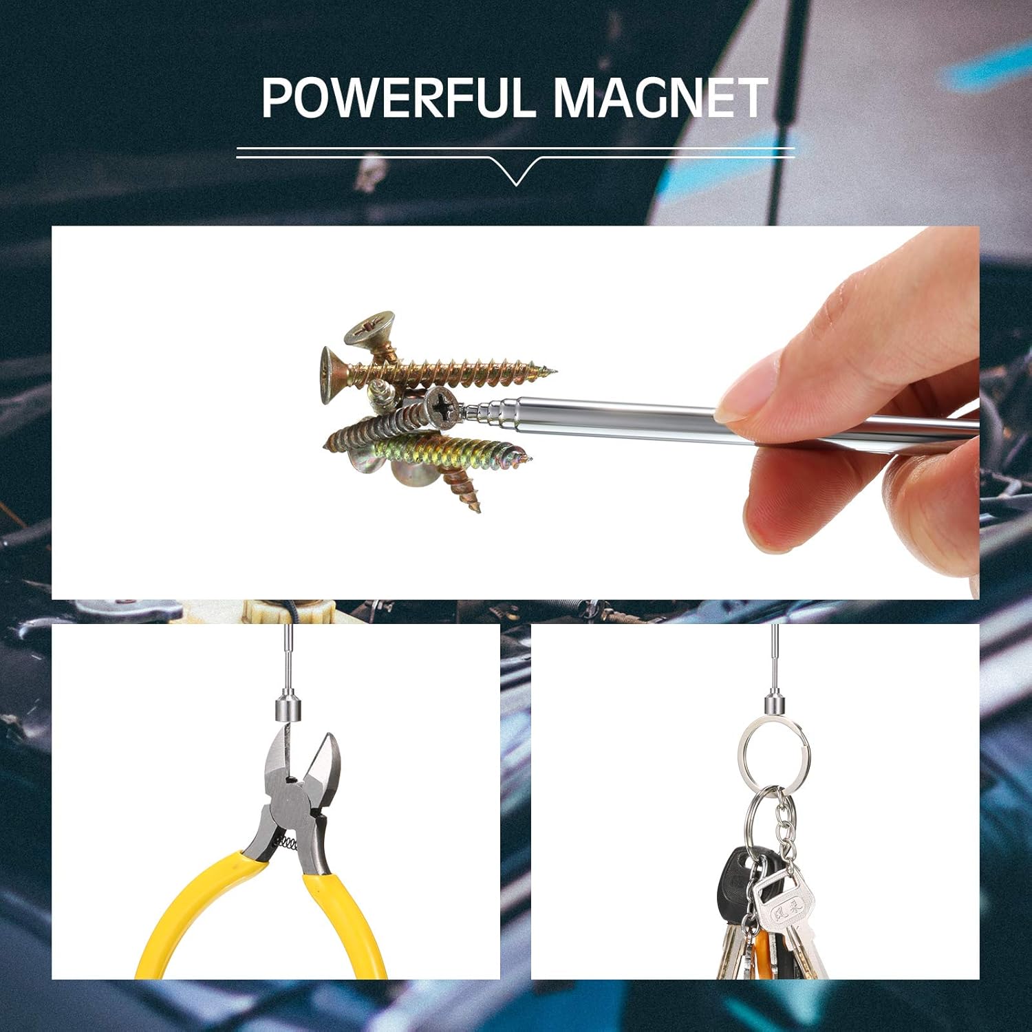 12 Pieces Telescoping Magnet Pickup Tools in 2 Lb Magnetic Stick Gadget with Pocket Clip Magnet Tool to Retrieve Screws Nuts Pins for Men Birthday, Father's Day, Valentine - Image 4