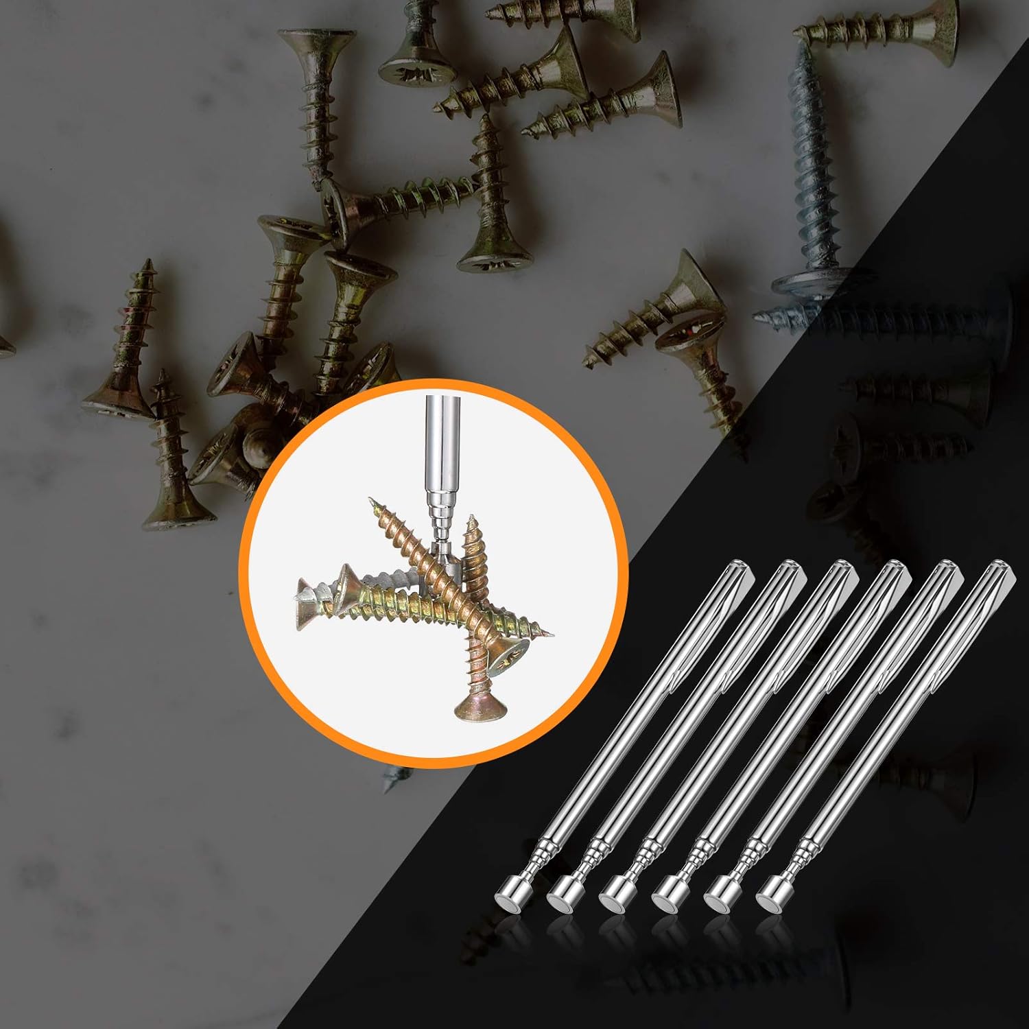 12 Pieces Telescoping Magnet Pickup Tools in 2 Lb Magnetic Stick Gadget with Pocket Clip Magnet Tool to Retrieve Screws Nuts Pins for Men Birthday, Father's Day, Valentine - Image 5