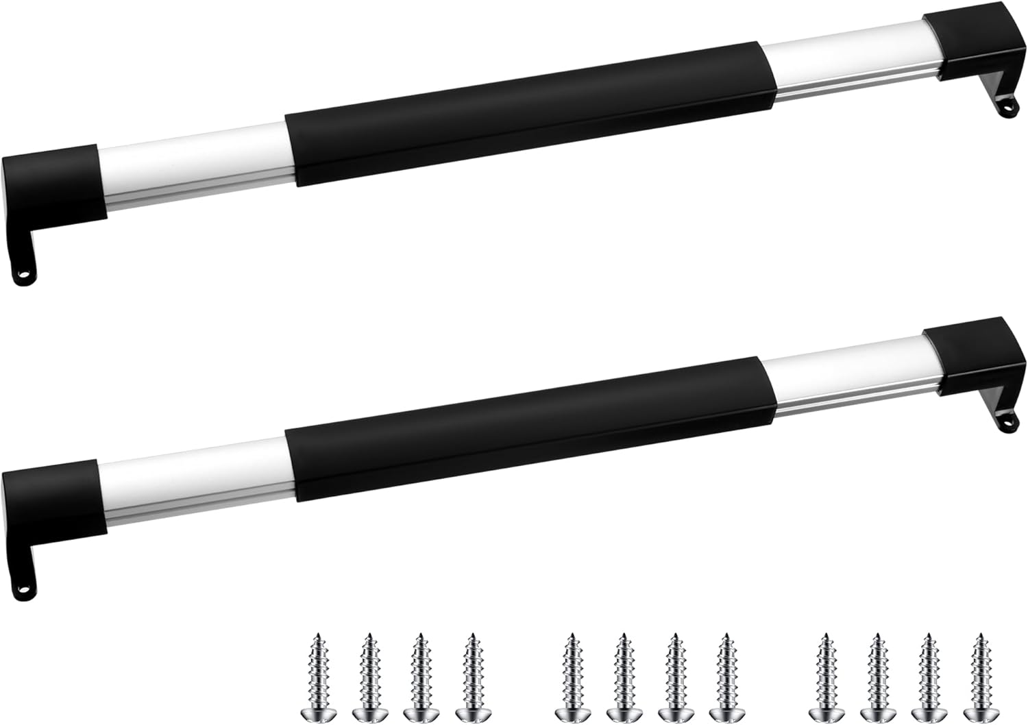 2 Pcs RV Screen Door Handle Cross Bar, Adjustable Camper Door Grab Bar 21-5/8 to 28-5/8 with Non Slip Grip Aluminum Support Handle for Trailer, Motorhome, Truck, Camping, Travel RV Accessories - Image 1