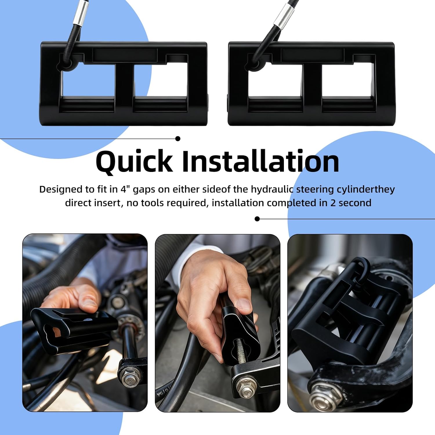 Outboard Motor Support and Hydraulic Steering Lock Set for Boat Transom Stabilization Prevents Motor Wobble & Enhances Trailers Safety - Image 5