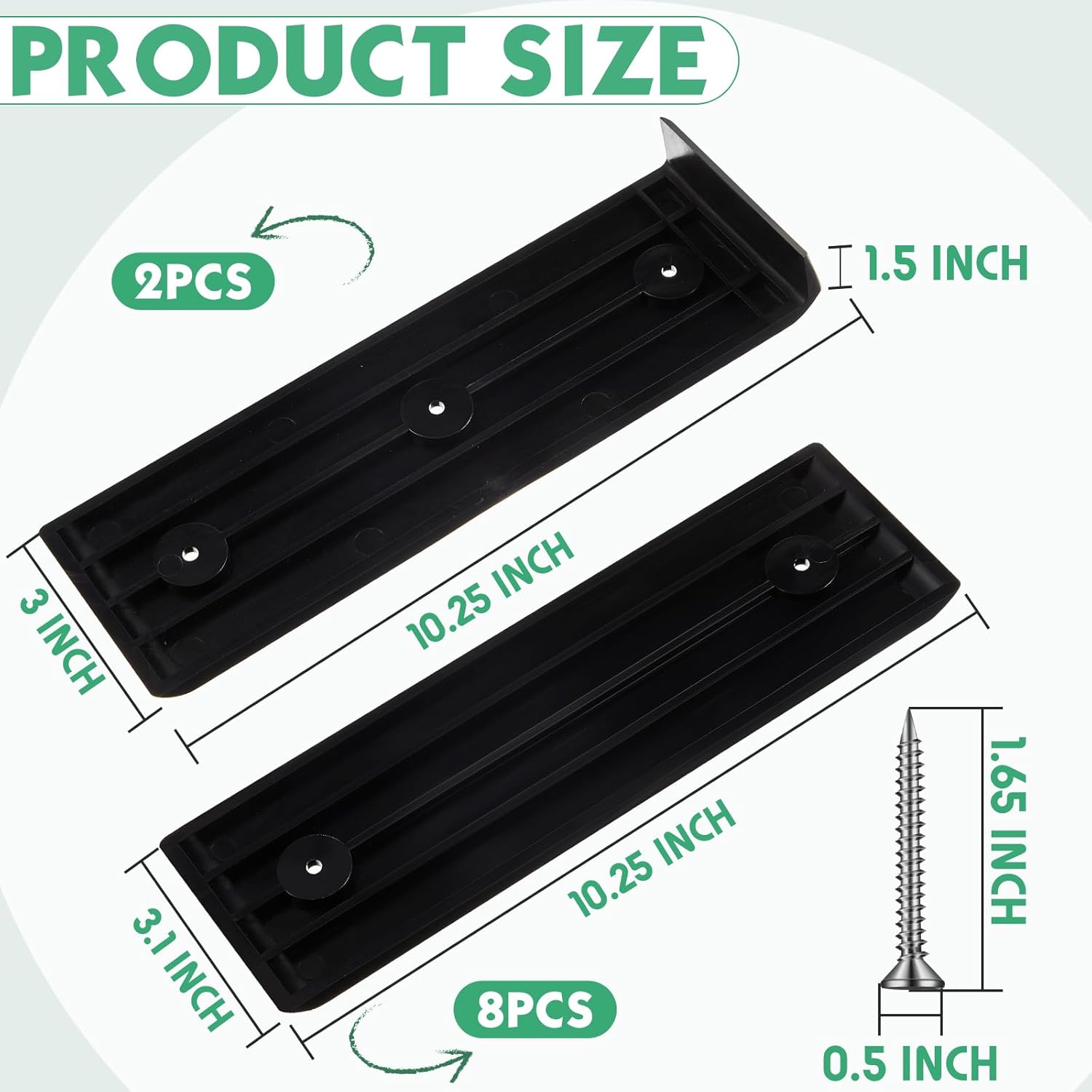 10 Pcs Boat Trailer Bunk Slide Pads and Boat Trailer Glide Bunk Enders 10.25'' x 3.1'' Boat Trailer Bunk Slicks for Easier Launching and Loading Boat Trailer Parts and Accessories - Image 2