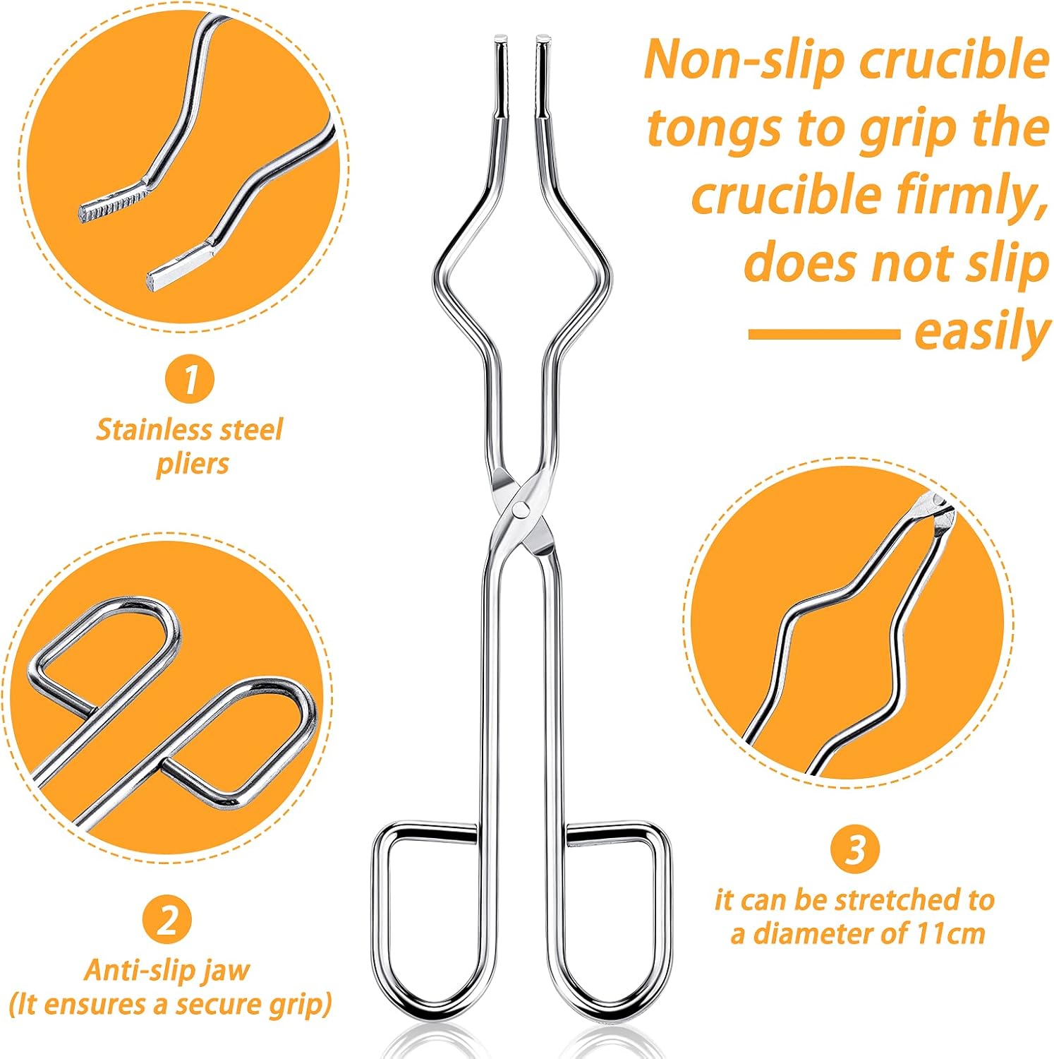 7 Pieces Graphite Torch Melting Casting Kit, Including 2 Graphite Crucible Stir Stick, Graphite Casting Mould 5-in-1 Graphite Casting Ingot Mould, Quartz Crucible, Cylindrical Graphite, Tong for Melt - Image 4