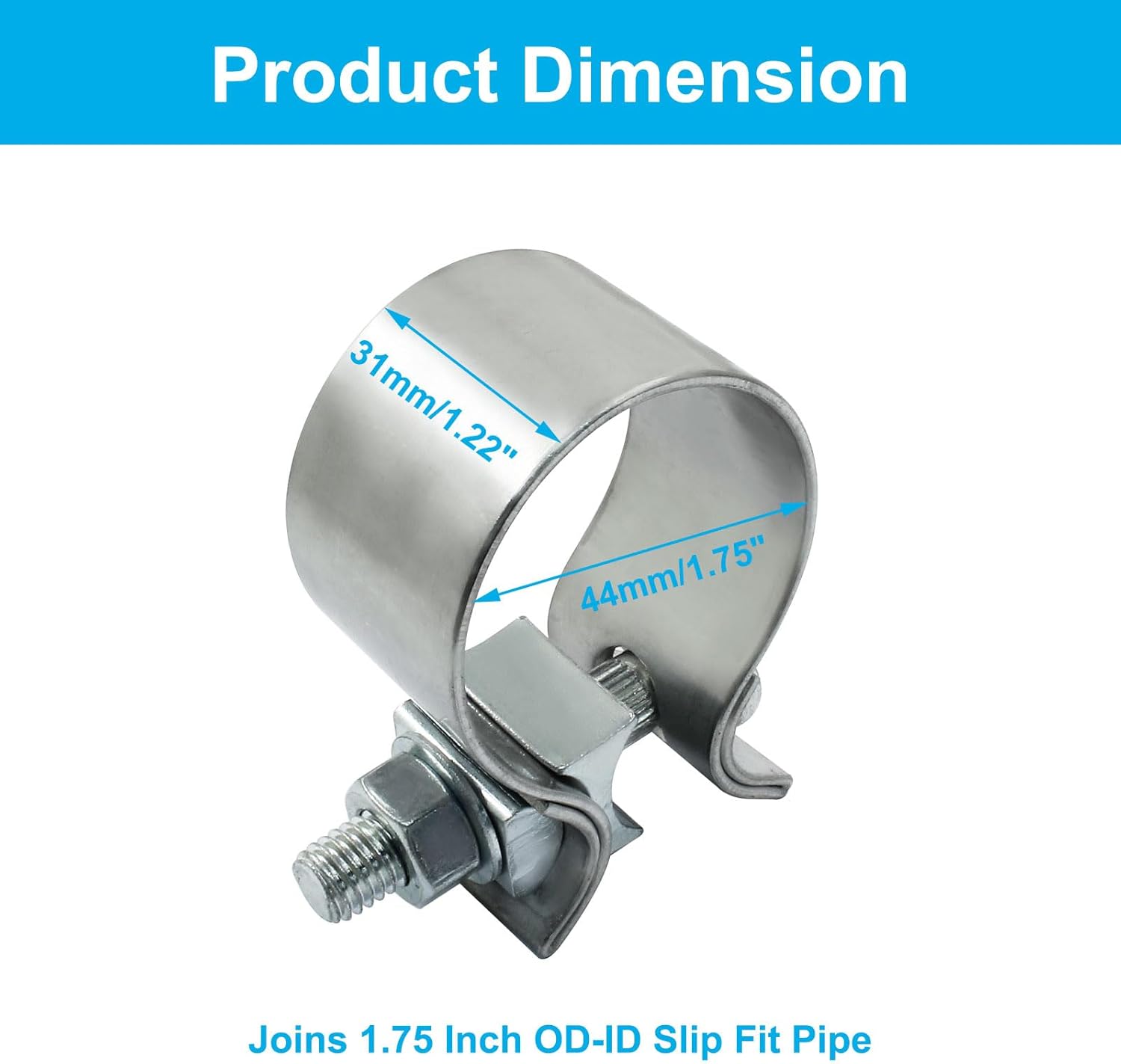 1.75 inch Exhaust Clamp 1 3/4