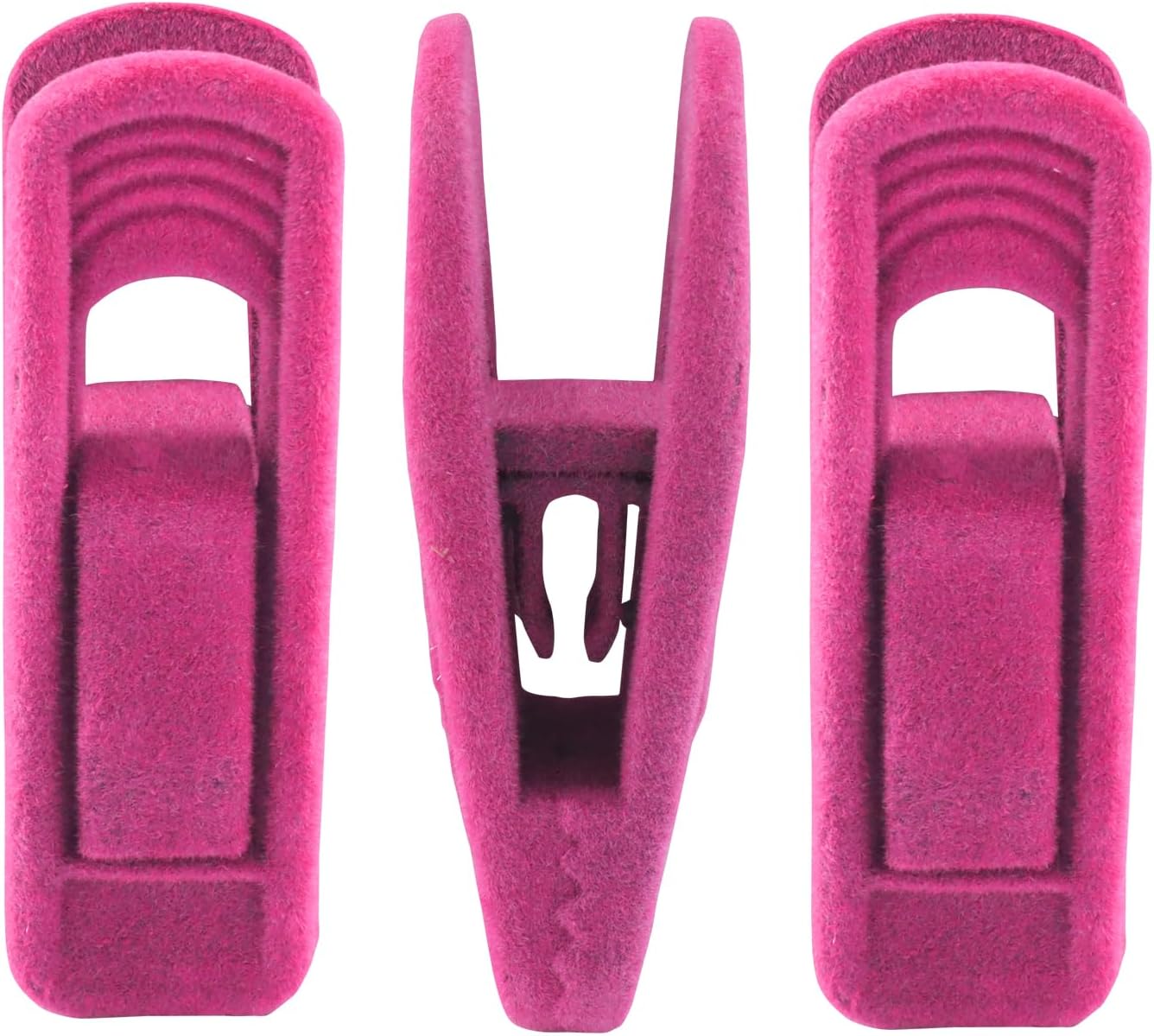 30 Pack Hot Pink Velvet Hanger Clips, Strong Hanger Clips Perfect for Organizing Skirts/Pants/Thin Felt Hangers - Image 1