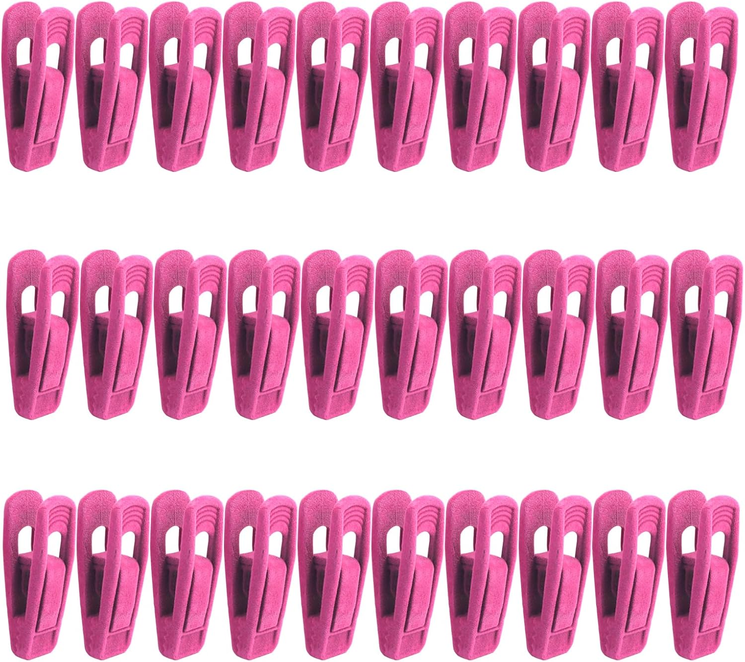 30 Pack Hot Pink Velvet Hanger Clips, Strong Hanger Clips Perfect for Organizing Skirts/Pants/Thin Felt Hangers - Image 2