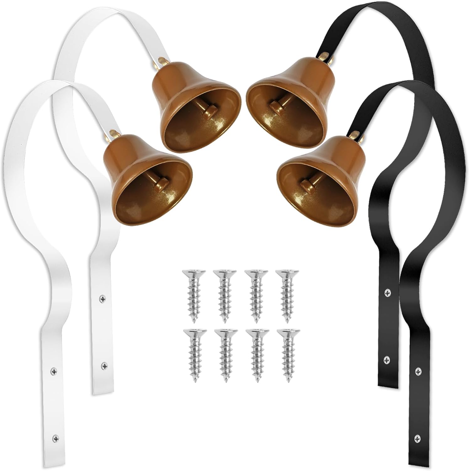 4 Pcs Shopkeepers Bell for Door Opening, Antique Door Bell Wall Mounted Metal Doorbell Hanging Door Bells Ring Bells, Dog Training Bells for Potty Training - Image 1