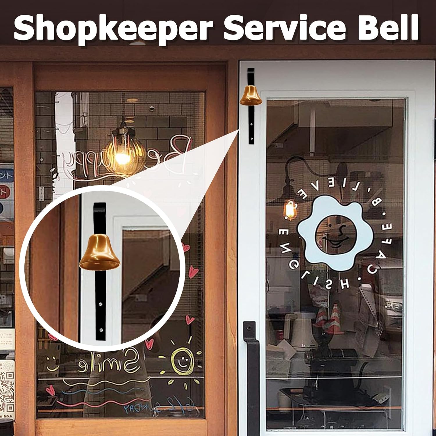 4 Pcs Shopkeepers Bell for Door Opening, Antique Door Bell Wall Mounted Metal Doorbell Hanging Door Bells Ring Bells, Dog Training Bells for Potty Training - Image 2