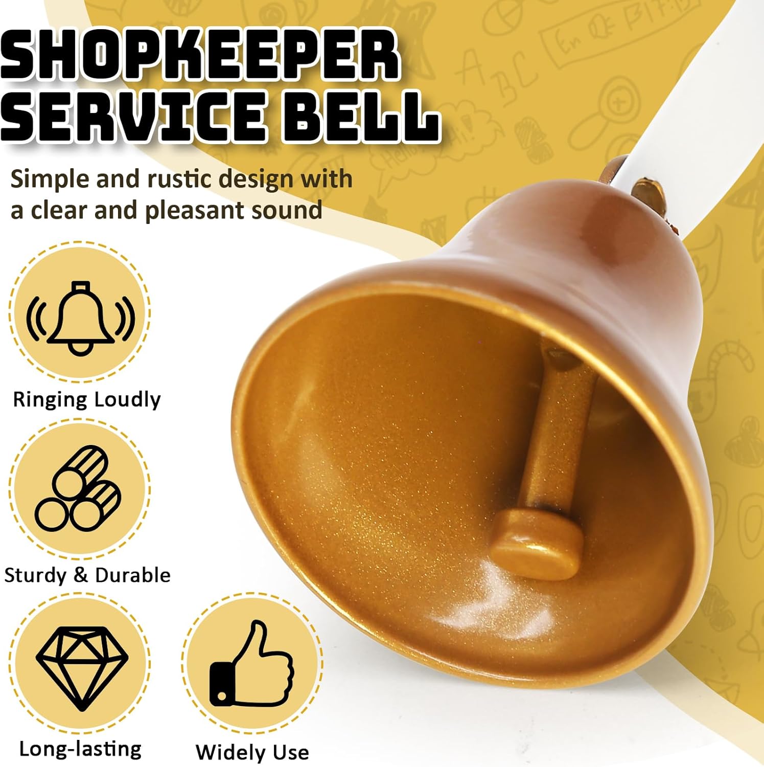 4 Pcs Shopkeepers Bell for Door Opening, Antique Door Bell Wall Mounted Metal Doorbell Hanging Door Bells Ring Bells, Dog Training Bells for Potty Training - Image 4