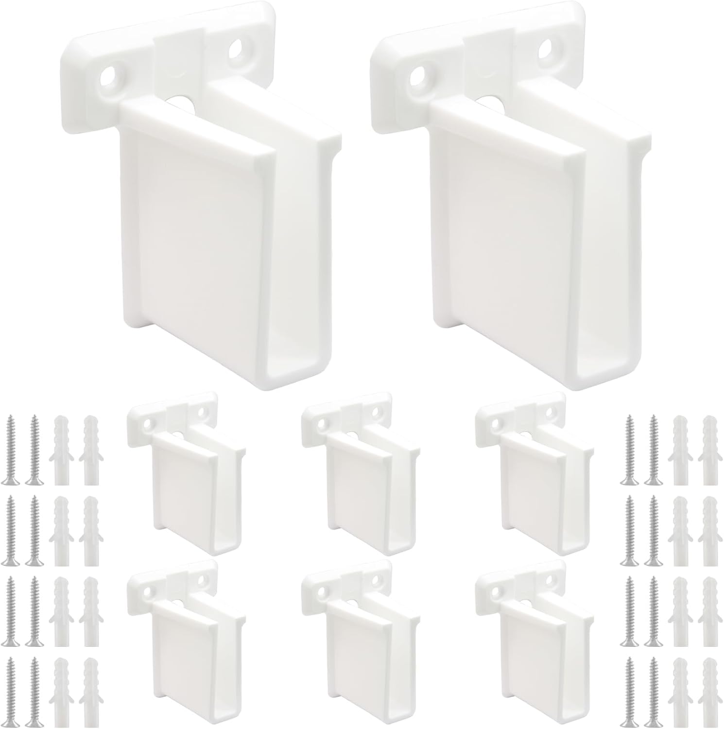 8 Pcs Wire Shelf End Brackets: Closet Maid Support, Wall Mount, White, Polyvinyl Chloride - Image 1