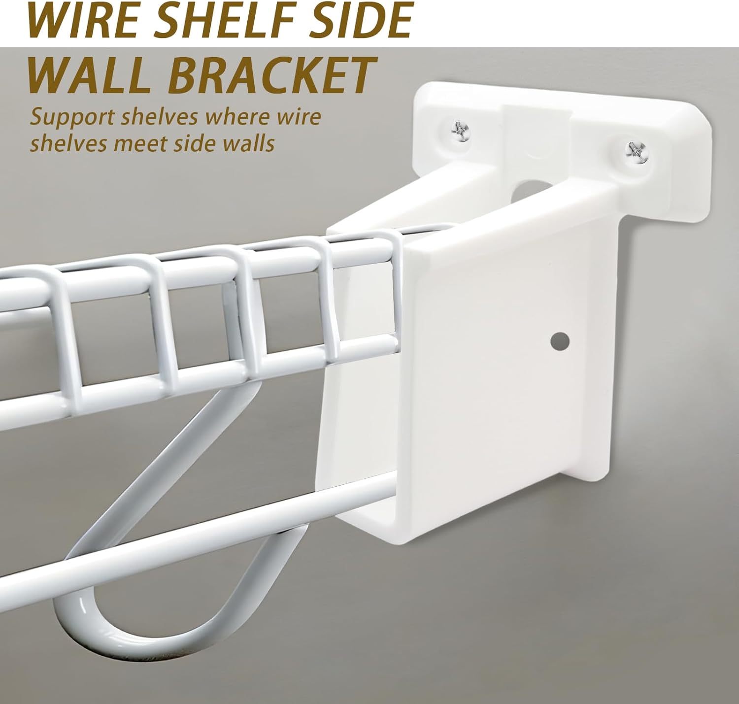 8 Pcs Wire Shelf End Brackets: Closet Maid Support, Wall Mount, White, Polyvinyl Chloride - Image 5