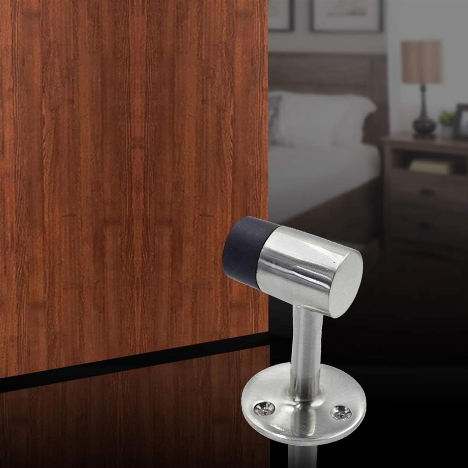 3 Inch / 75mm Heavy Duty Floor Stop, Door Stopper Stainless Steel Brushed Nickel - Pack of 4 - Image 5