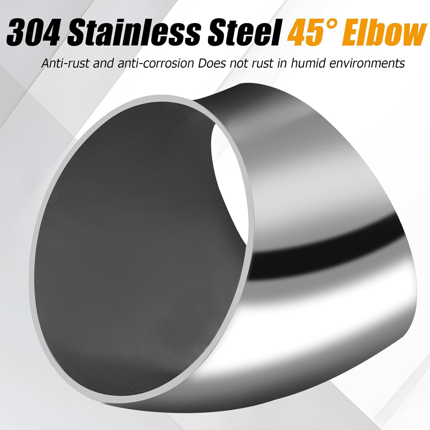 4 Pack OD 3 Inch 45 Degree Bend Tube Exhaust Elbow Pipe, 304 Stainless Steel Mandrel Bend Elbow for Car Modified Exhaust System/Stair Handrail - Image 5