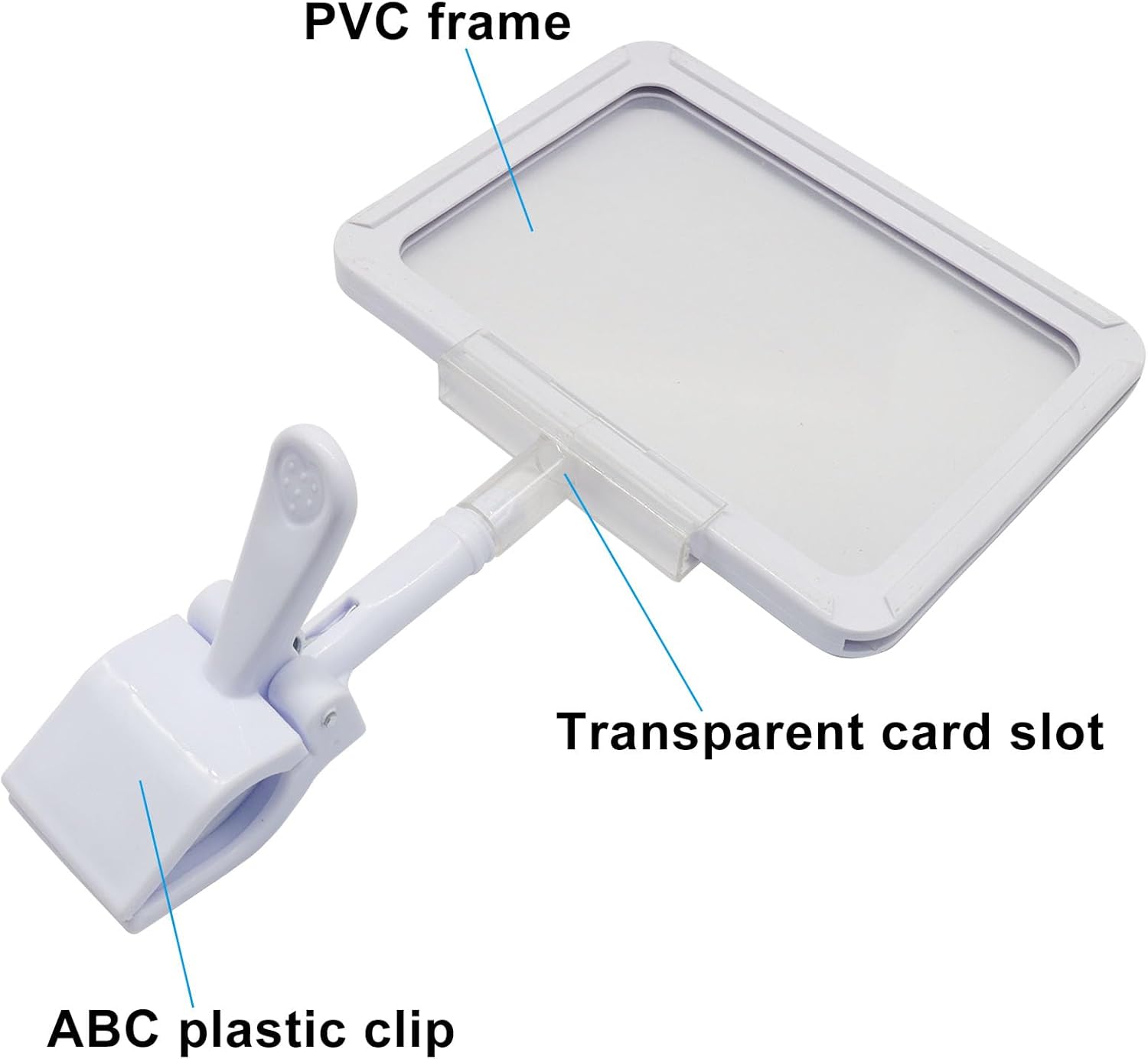 7 Pack White Acrylic Sign Holder with Clamp, 7x9 Inch Double Head Display Clips with Rotating Base and Sign Clip for Clothing, Retail, Boutique Display - Image 4