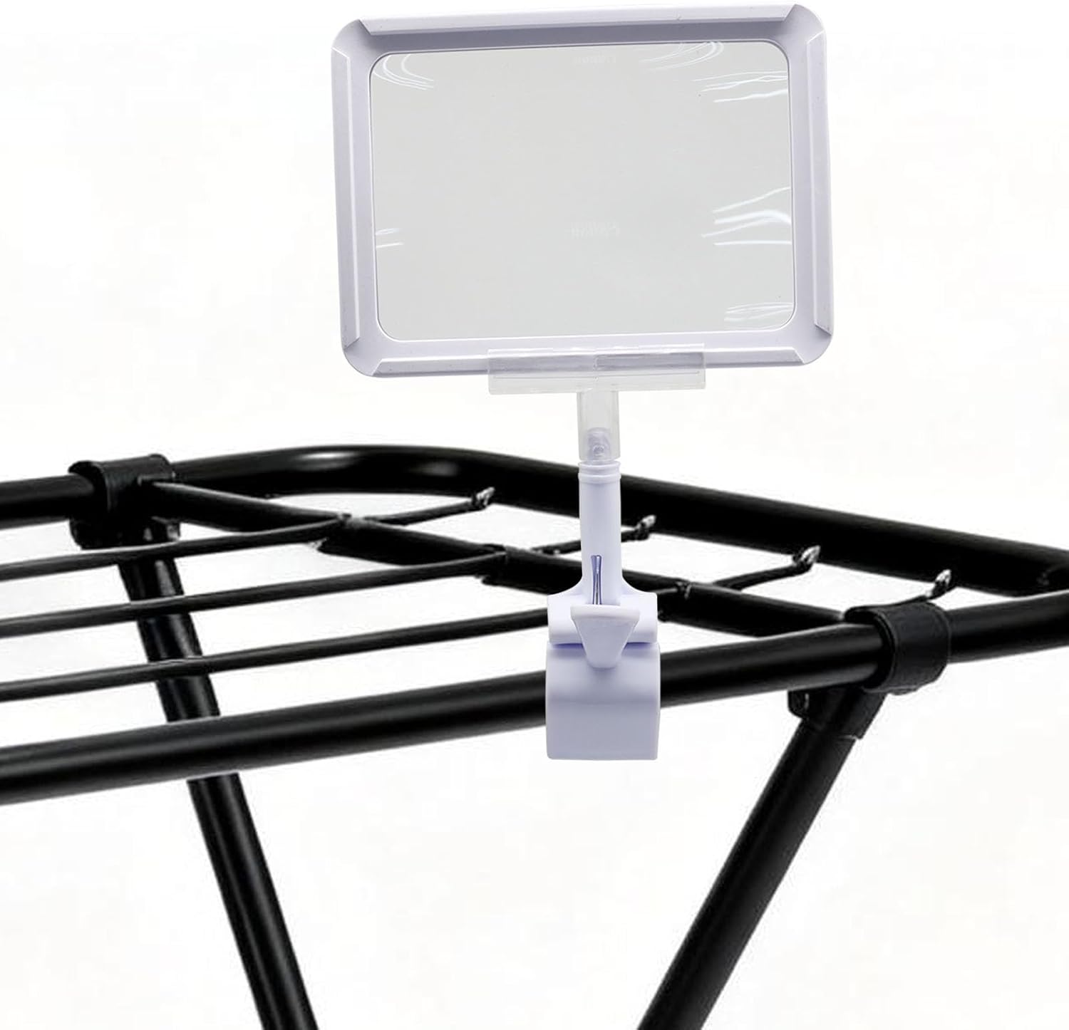 7 Pack White Acrylic Sign Holder with Clamp, 7x9 Inch Double Head Display Clips with Rotating Base and Sign Clip for Clothing, Retail, Boutique Display - Image 5